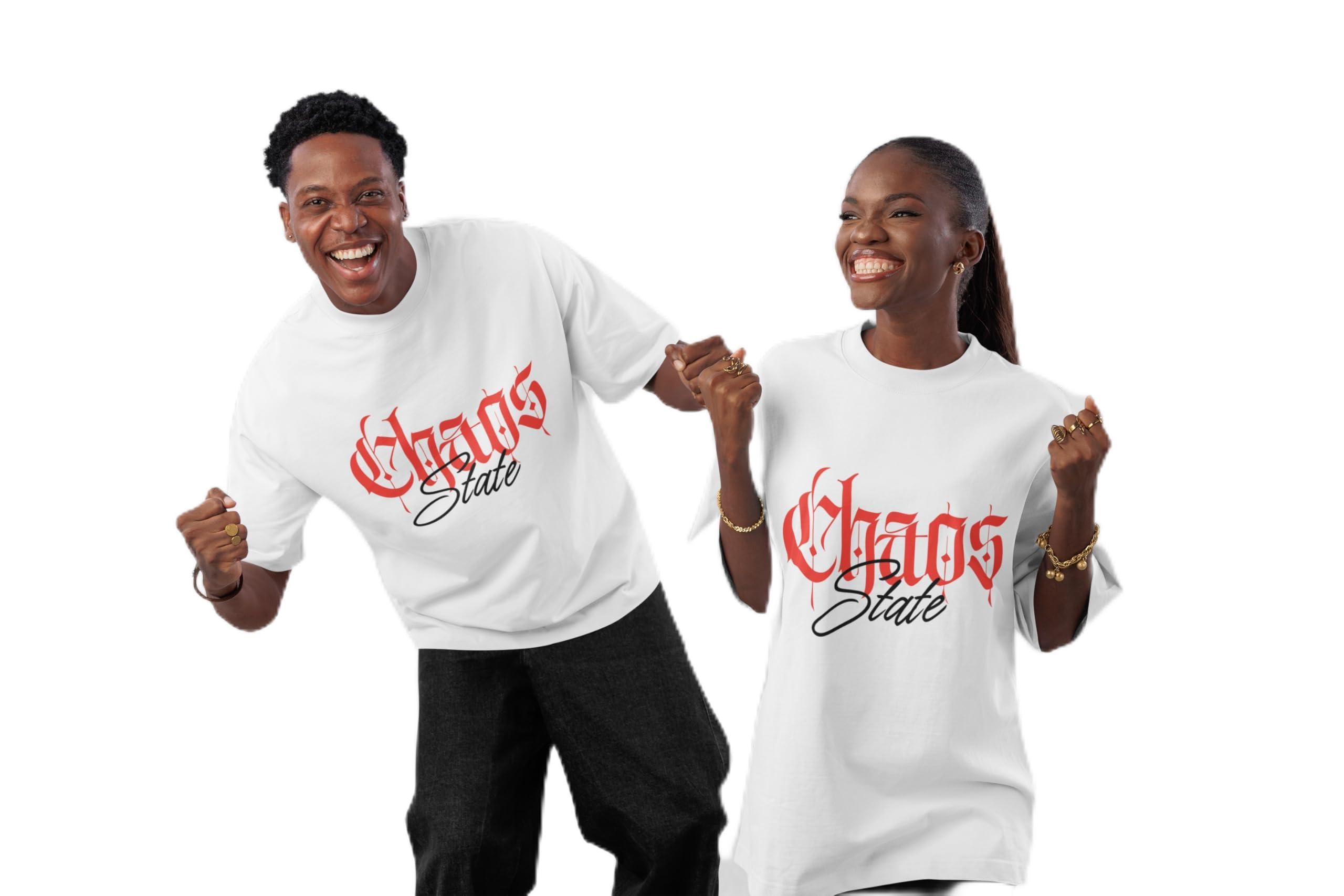 Chaos State Graphic Sweatshirt, White, Unisex, Gothic Red Text Design, Cotton Blend Fleece, Long Sleeve, Crew Neck-picture-20