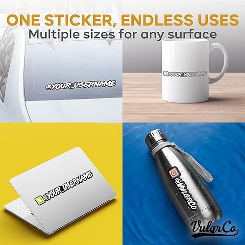 Miniatura 12 de VulgrCo Calcomanías personalizadas para redes sociales, asas y logotipos personalizados, calcomanía personalizada para automóvil para redes