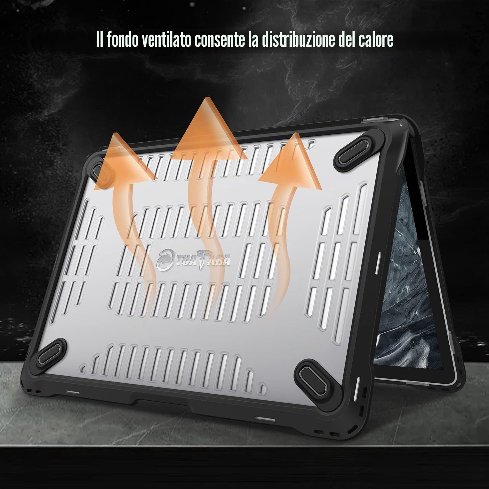 FINTIE Protettiva Custodia Compatibile con MacBook Air 13 A2337 M1/A2179/A1932 (2020 & 2019 & 2018), Antiurto Robusto Case Rigido con Paraurti in TPU per MacBook Air 13, Nero