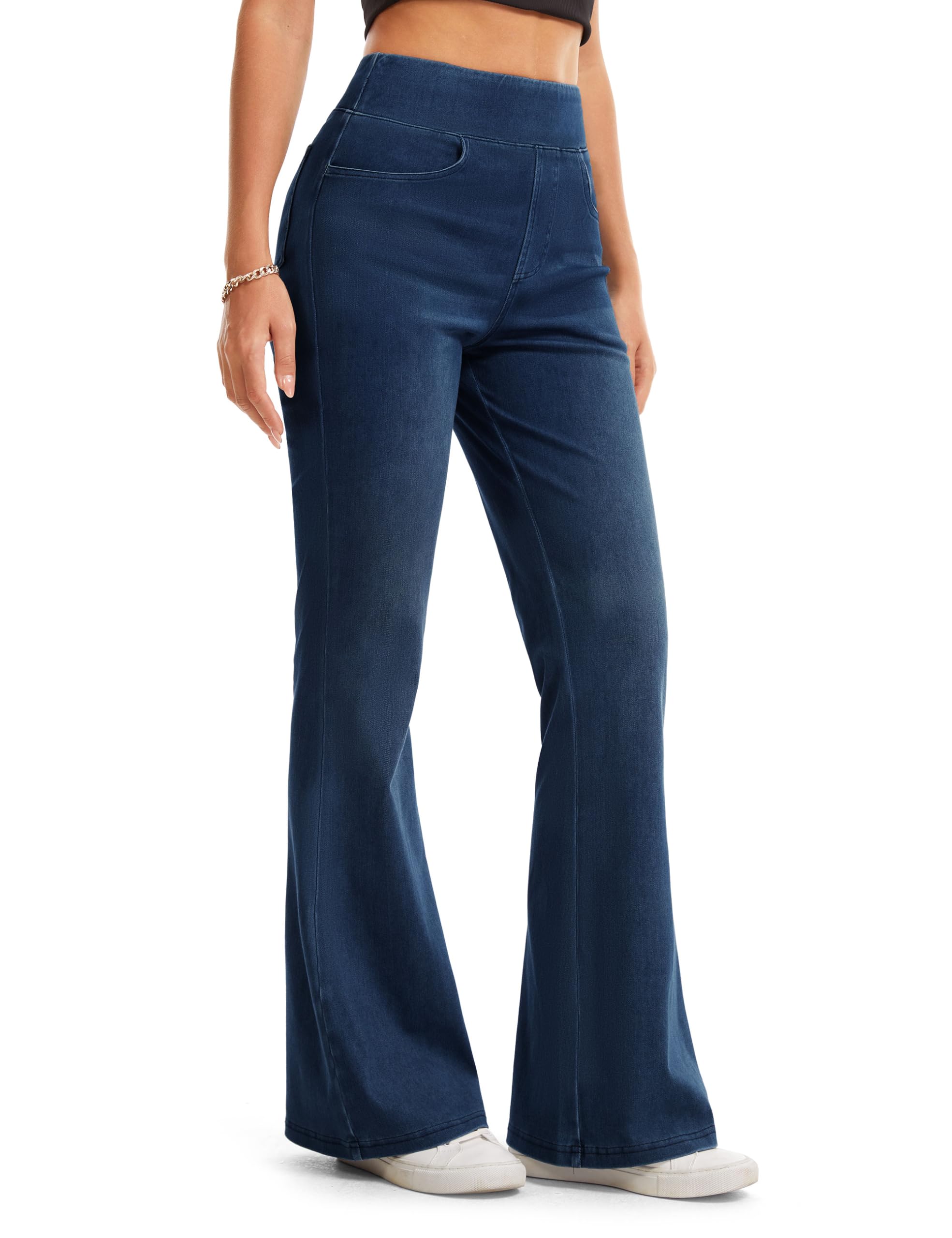 THE GYM PEOPLE Damskie dżinsy Scrunch Butt Bootcut Stretch Flared
