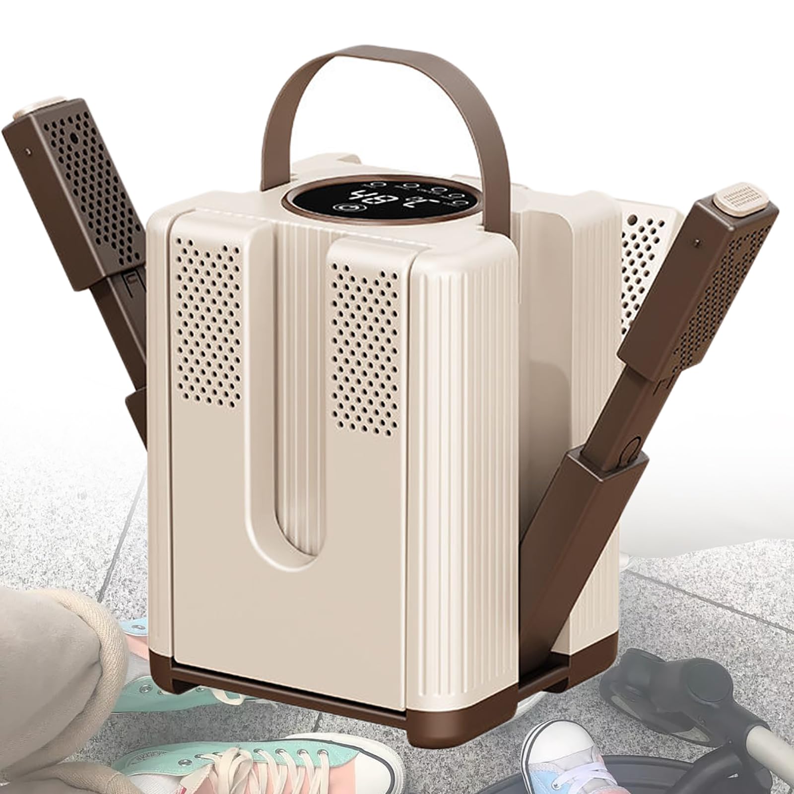 Secador Eléctrico De Botas, Guantes Y Calzado con 6 Brazos Y Panel LCD Digital. Temperatura Constante De 48 °C Y Temporizador De 4 Niveles. Protección Segura. Ideal para El Hogar, Viajes