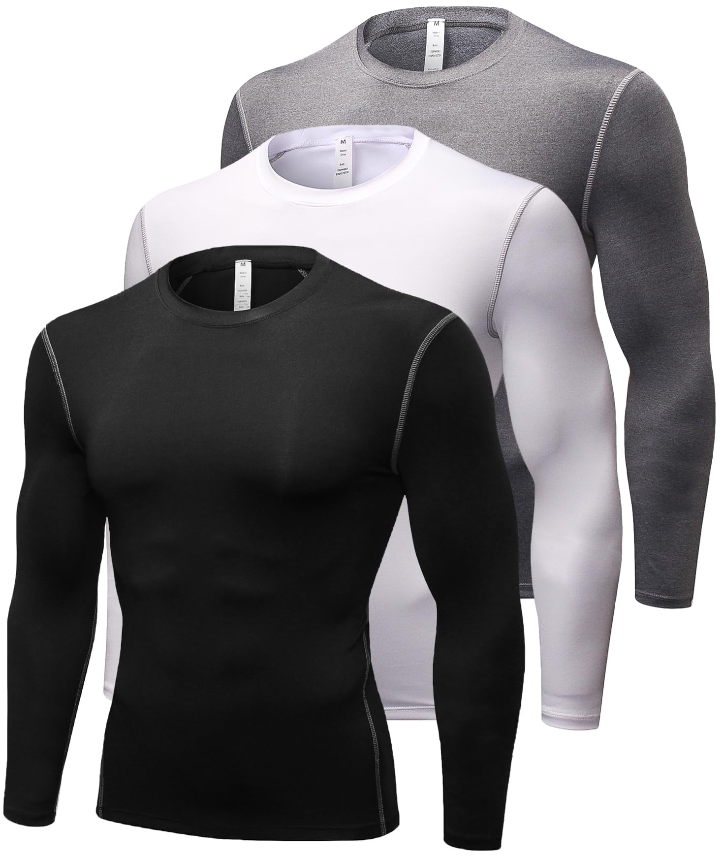 Compression Shirt Men Long Sleeve Thermal Workout Shirts Athletic Basketball Base Layer Undershirts Sports Top