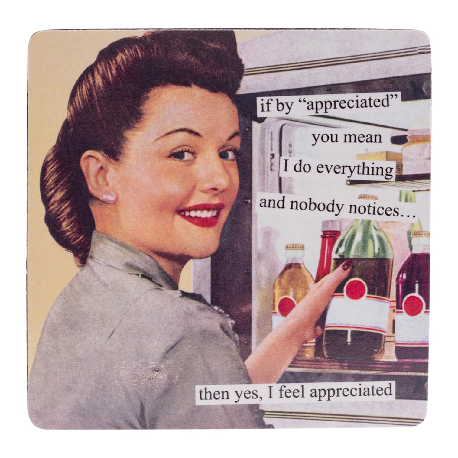 Aimant Anne Taintor Apprécié magnet de frigo rétro humoristique pour cuisine et bureau