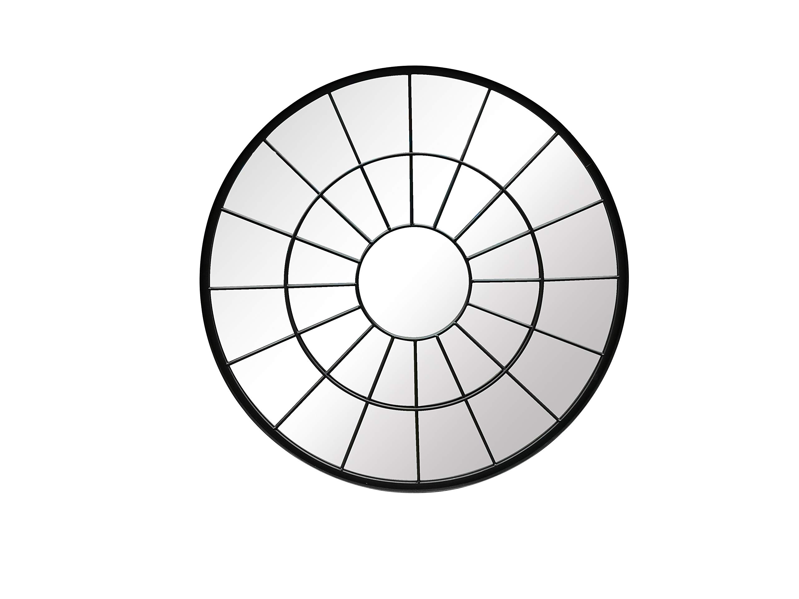 Aspect Round Window Industrial Metal Mirror, Black, 80 Dia x 5(D) cm,M39BK