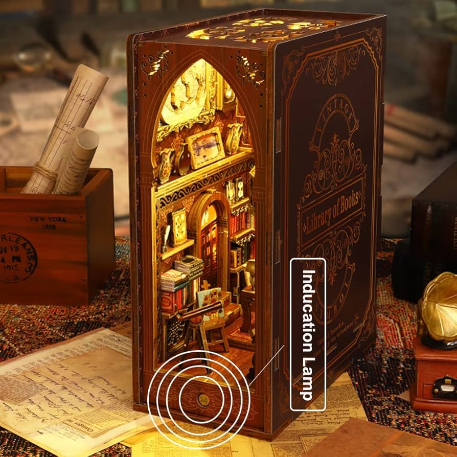 Amazon | Book Nook ミニチュアキット DIY 木製 ドールハウス 3D