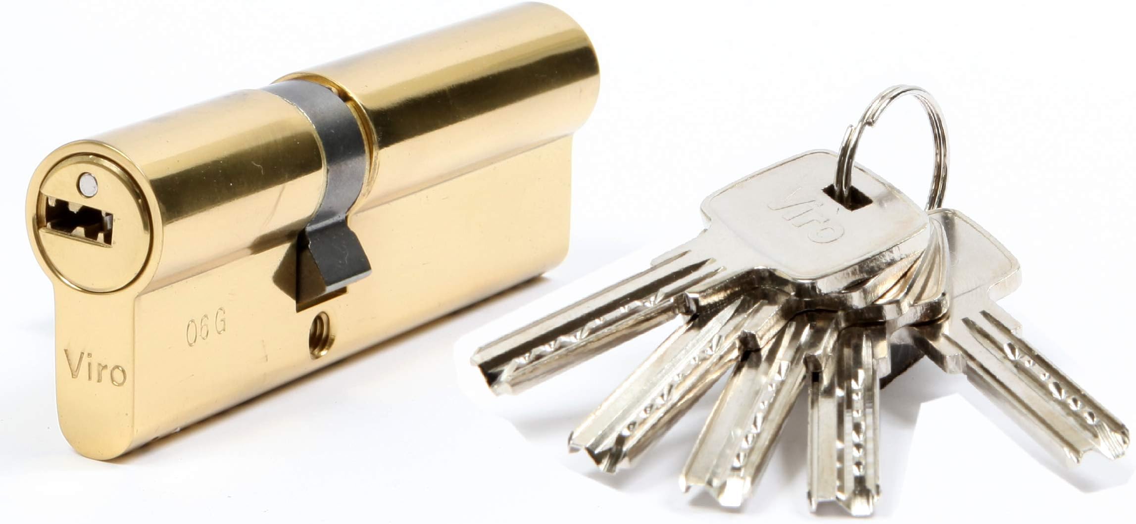 Viro 830.3555.13 Euro Plus Threader Cylinder, Polished Brass Lacquered, 35 x 55 x 90 mm