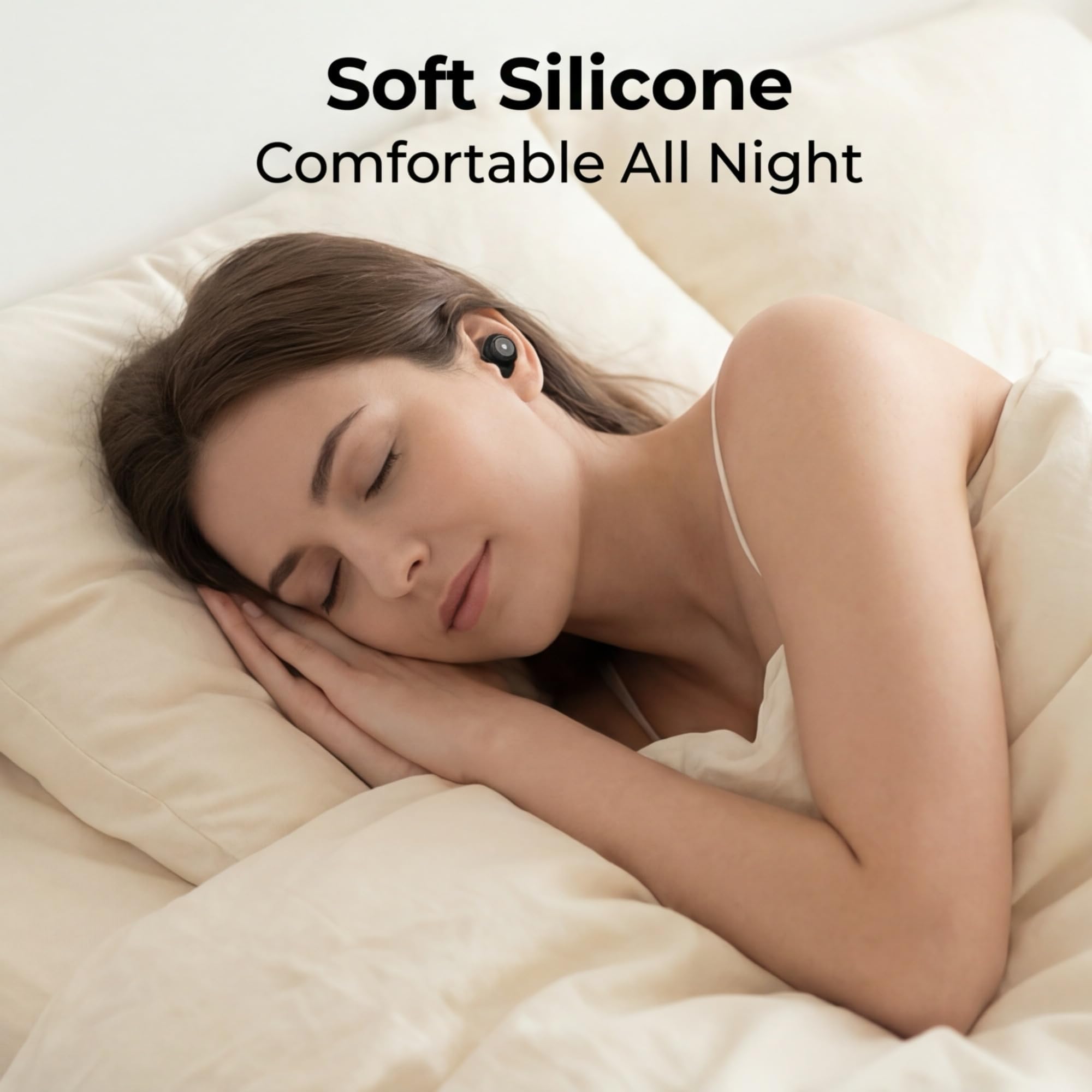 Tapones para los oídos para dormir de lado, reducción de ruido de 45 dB, cómodos tapones de silicona suave para ronquidos, viajes y ruido nocturno