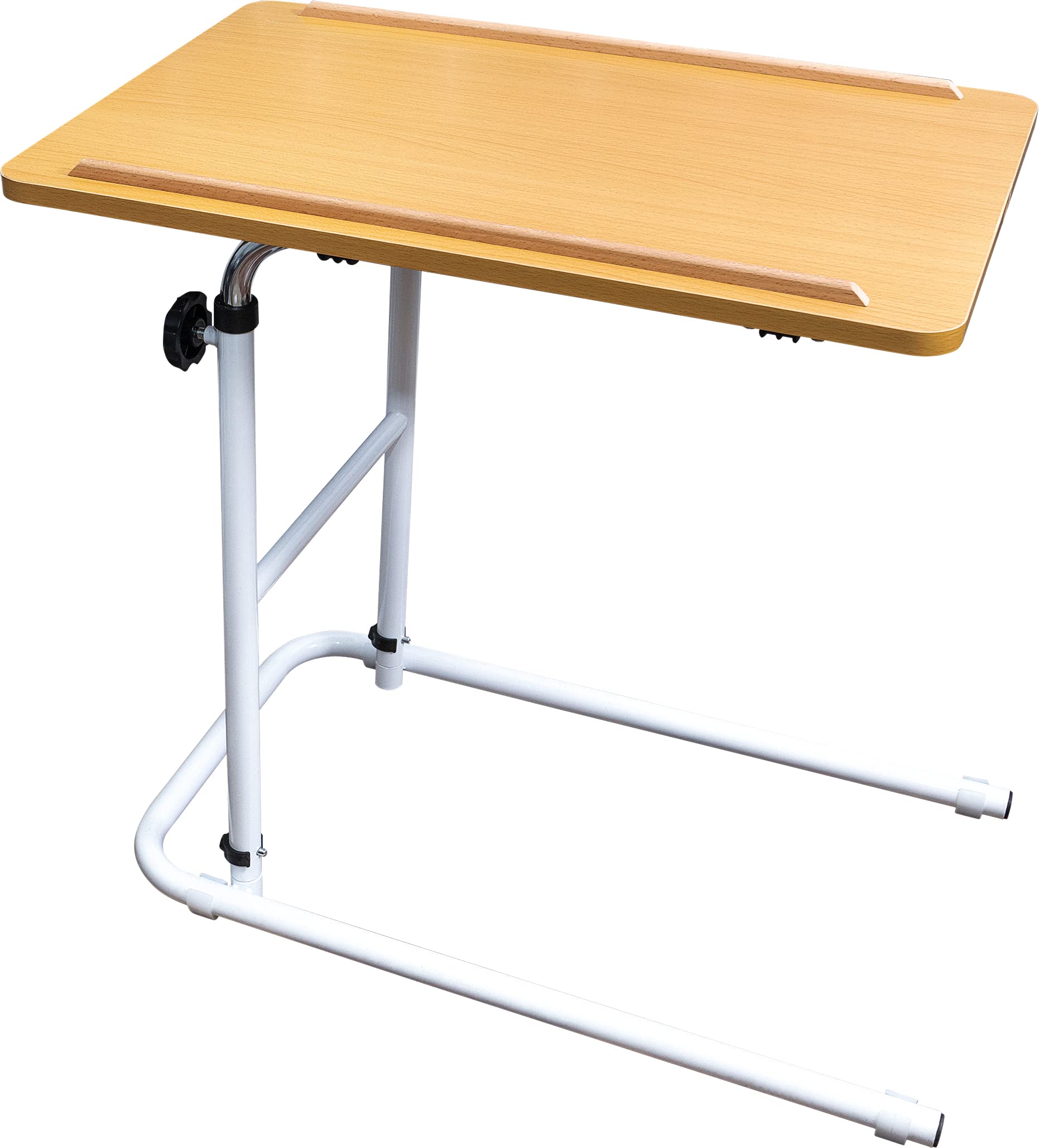 Aidapt Economy Overbed Table - Height & Angle Adjustable - Raised Lip - Easy Clean
