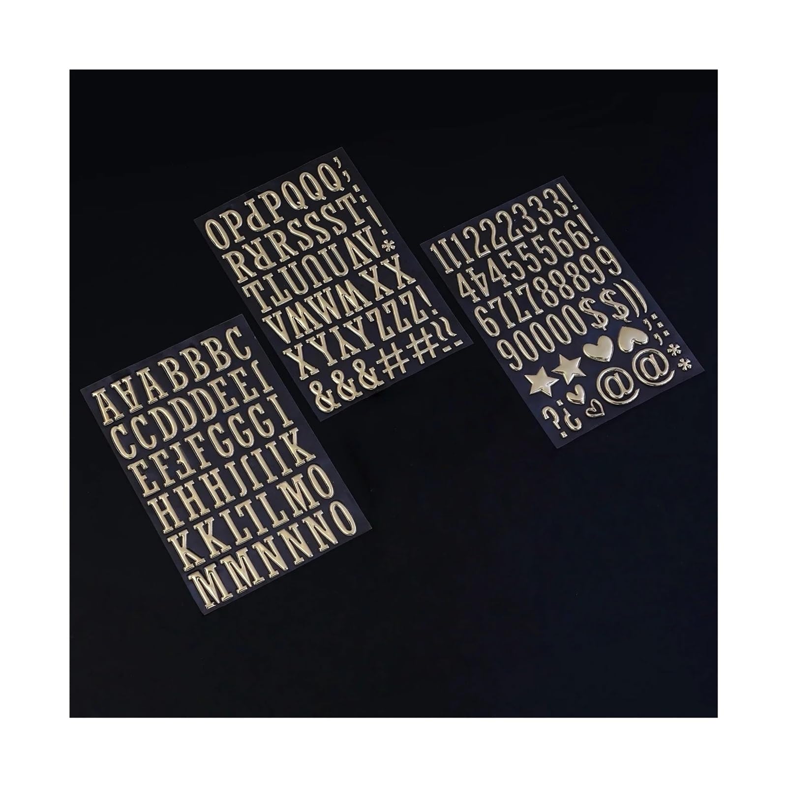18Sheets Gold Puffy Letter Number Stickers Golden Foam Alphabet for DIY Gift Scrapbooking Cup Decor(Set)