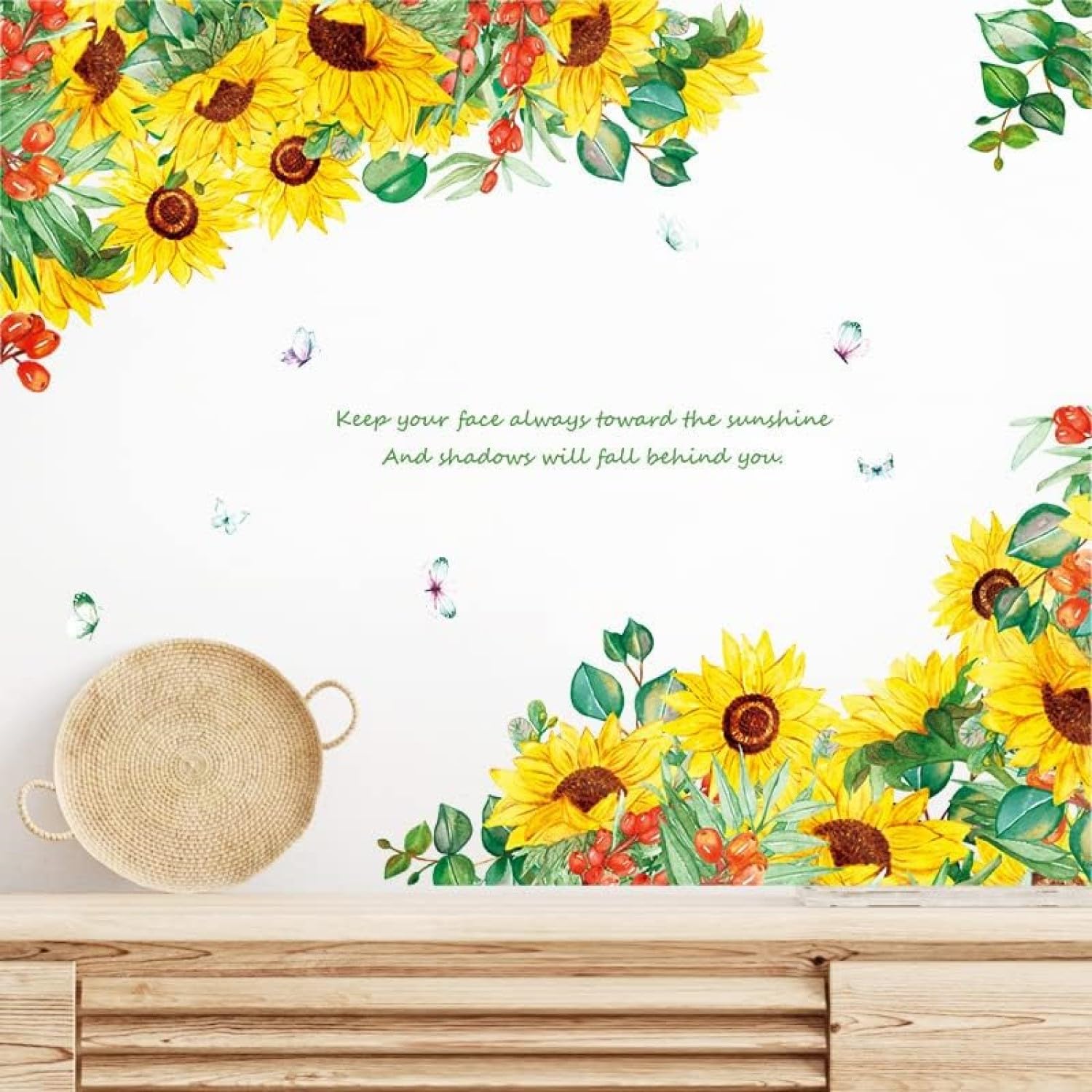 JAAMSO ROYALS Yellow Sunflower with Leaves Design Vinyl Self Adhesive Home Décor Wall Sticker (B0D224G6N4) Amazon Price History, Amazon Price Tracker