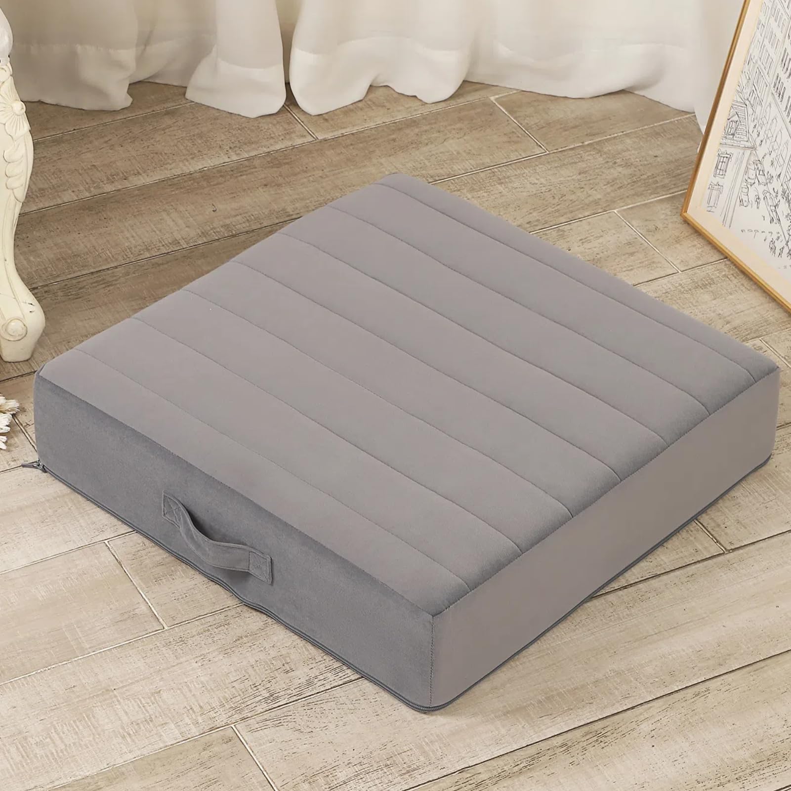 LOVMOC 22 inches Meditation Floor Pillow, Square Large Floor