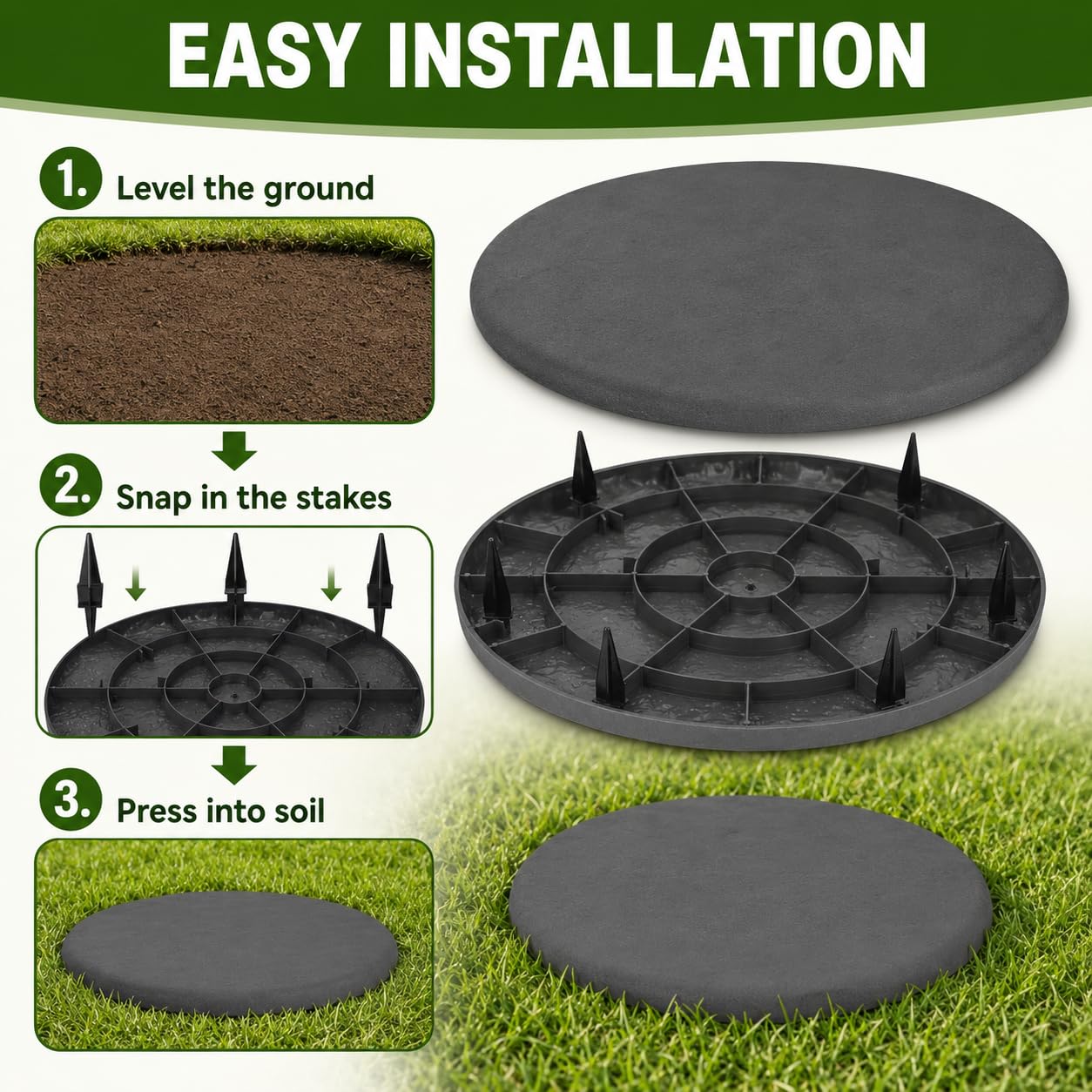 Pietre Miliari per Esterni, Pietre Miliari Decorative in Polipropilene con Picchetti da Terra, Pietre Miliari per Passerella Pietre Miliari per Percorso per Vialetto da Giardino