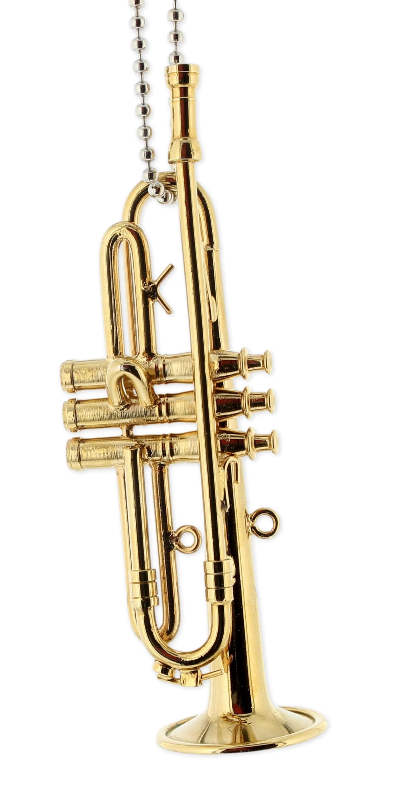 The Bridge Collection 3.5" Trumpet Piano Car Charm - Gold Musician Car Accessory for Rearview Mirror