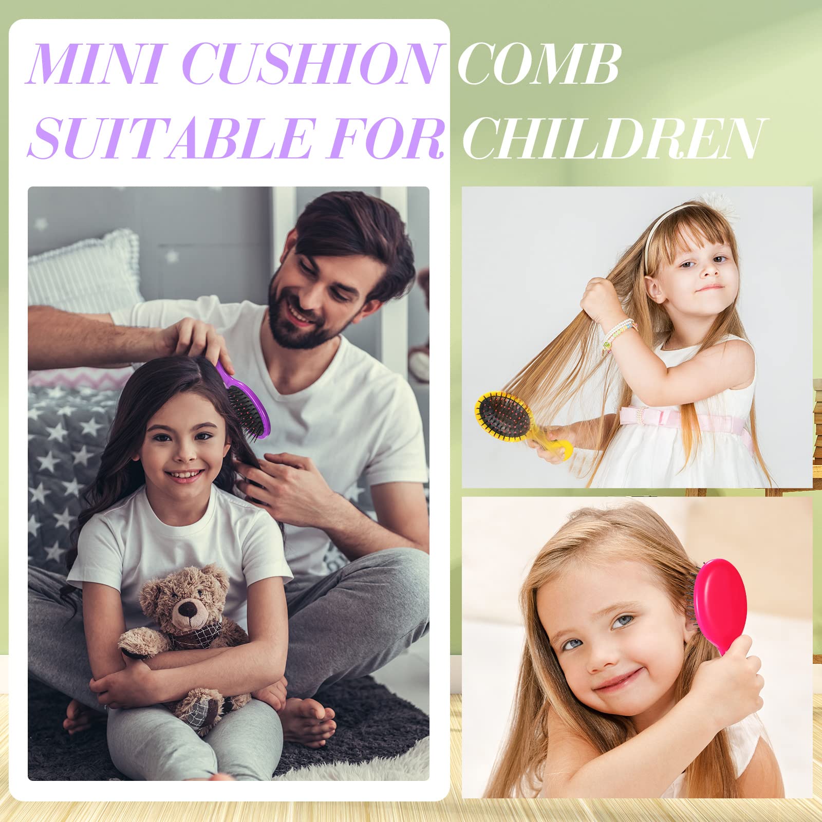 Paquete de 36 mini cepillos desenredantes para cabello seco y húmedo, cepillos para desenredar el cabello para niños pequeños, cepillo desenredante de cerdas suaves, cepillo de viaje para mujeres y