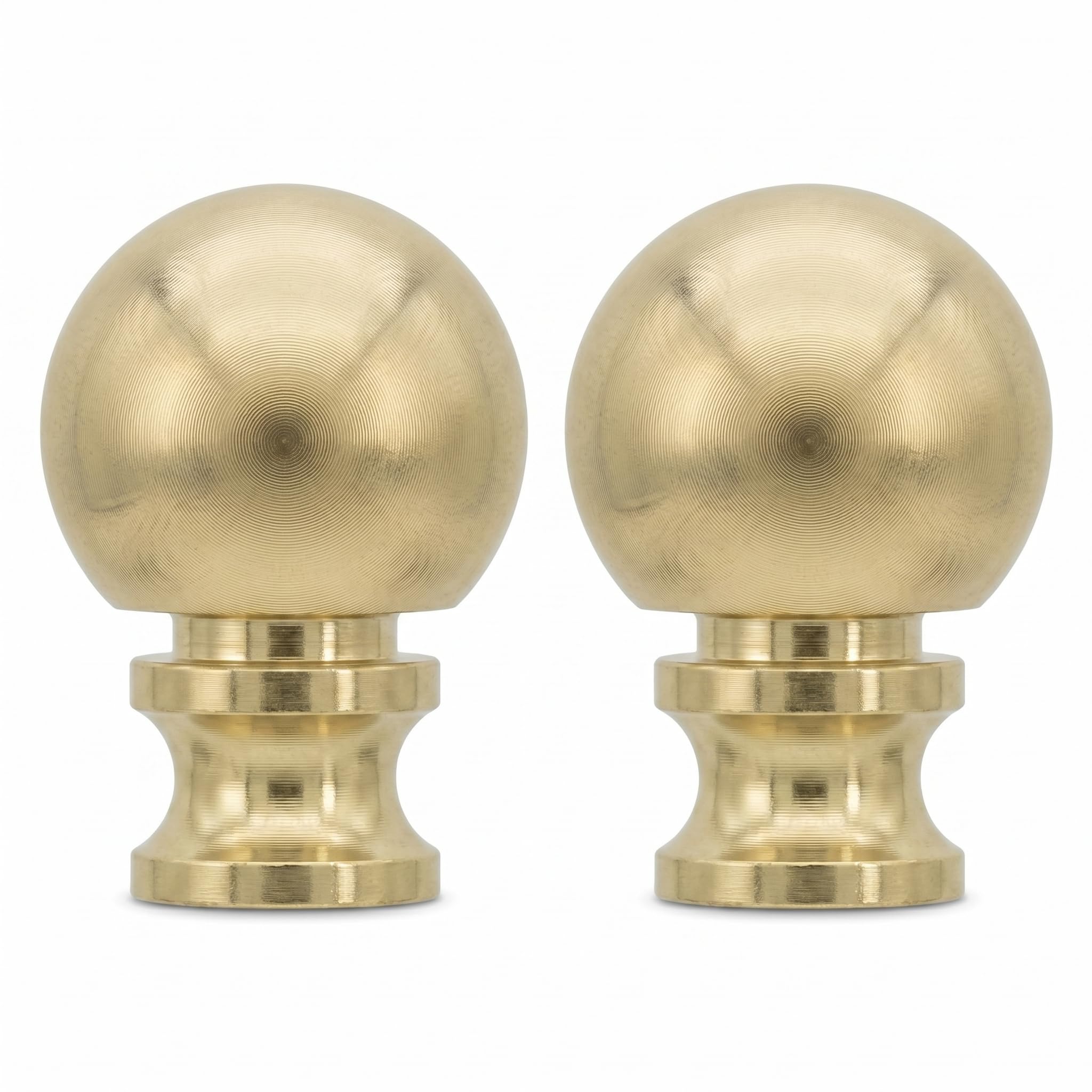 NIIIYTYB 2PCS Lamp Finials Brass for Lamps 1-1/2 Inch Decorative Gold Ball Finial Shade Topper Spherical Lamp Stand Toppers with Screws for Lampshades