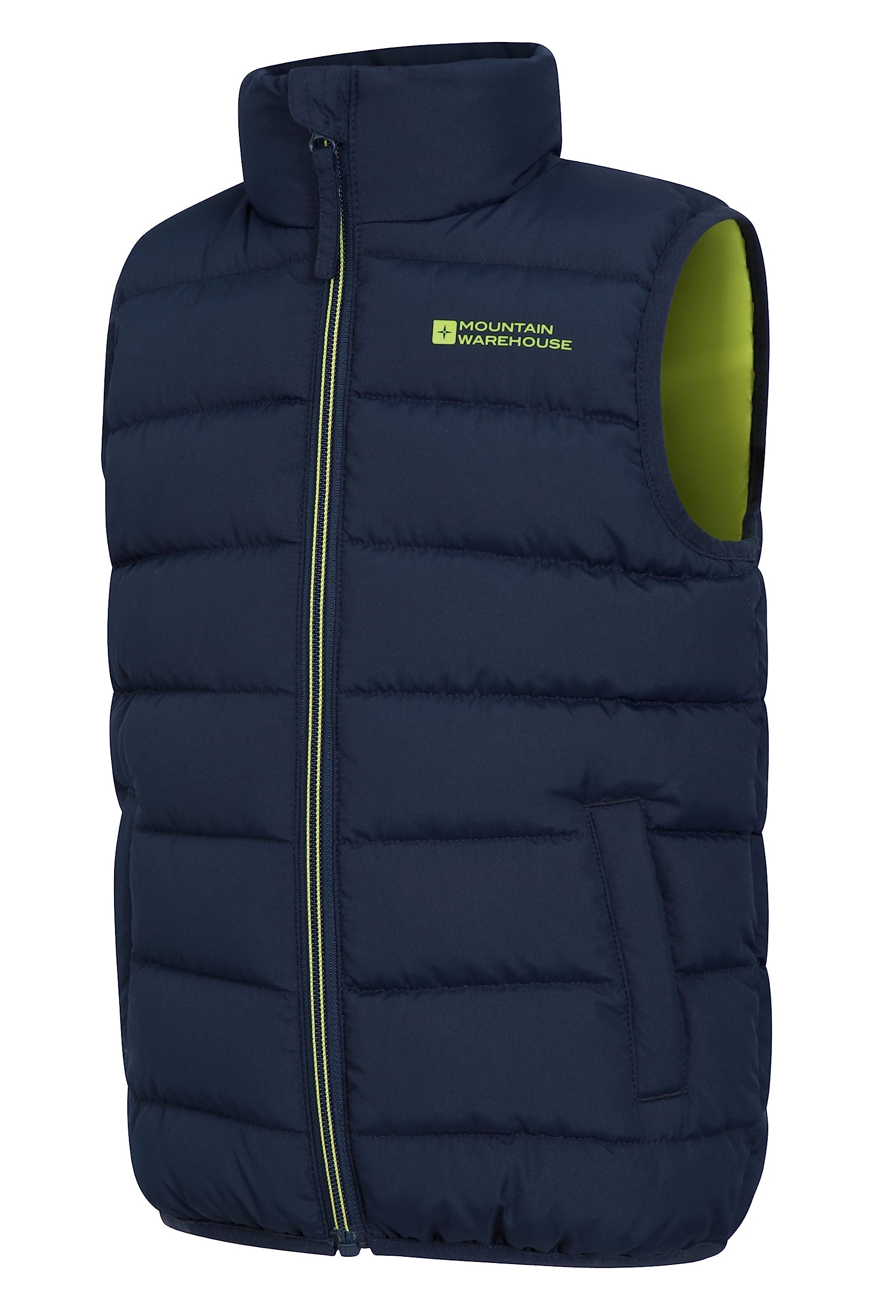Mountain Warehouse Veste matelassée Rocko pour Enfant - Résistante à l’Eau - en Microfibre - avec 2 Poches Avant Vert 2-3 Ans
