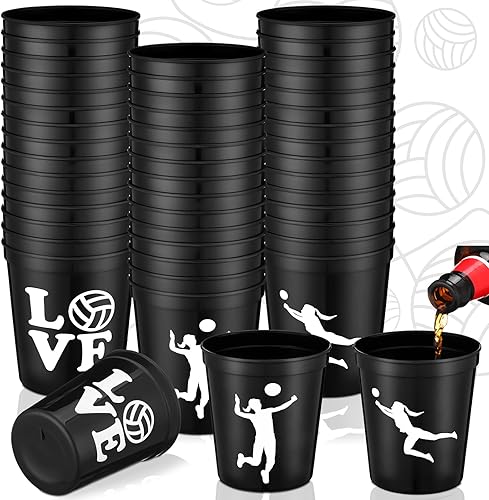 Miniatura 8 de Zhehao 30 vasos de plástico reutilizables, vasos reutilizables a granel de 16 onzas, vasos deportivos apilables para eventos deportivos, suministros