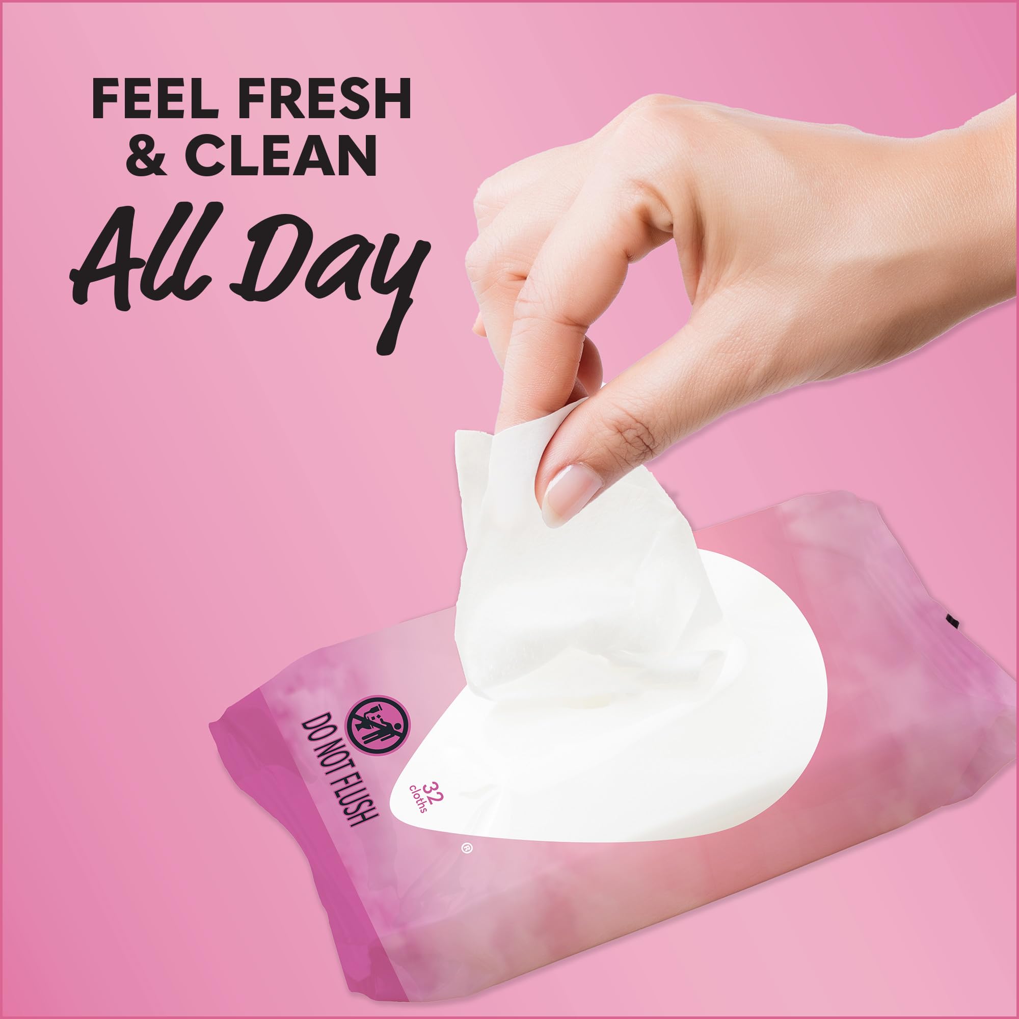 Summer's Eve Fragrance Free and Simply Sensitive Gentle Daily Feminine Wipes, 32 Count, 4 Pack Bundle