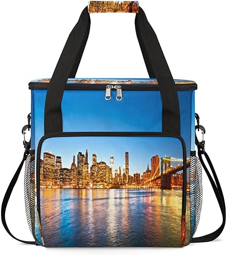 Bolsa de transporte para cafetera nocturna de New York Brooklyn para Keurig K-Mini o K-Mini Plus K-Mini Plus K-Cup Pods, portátil, bolsa de viaje