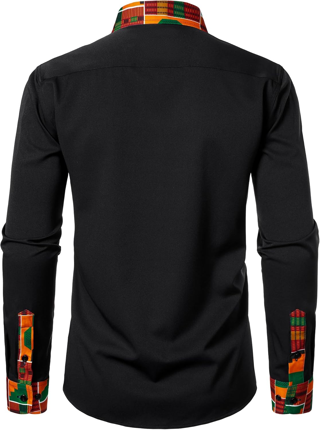 LucMatton Men's Long Sleeve Button Down Dress Shirt African Attire Tribal Graphic Dashiki Shirts - Image 2