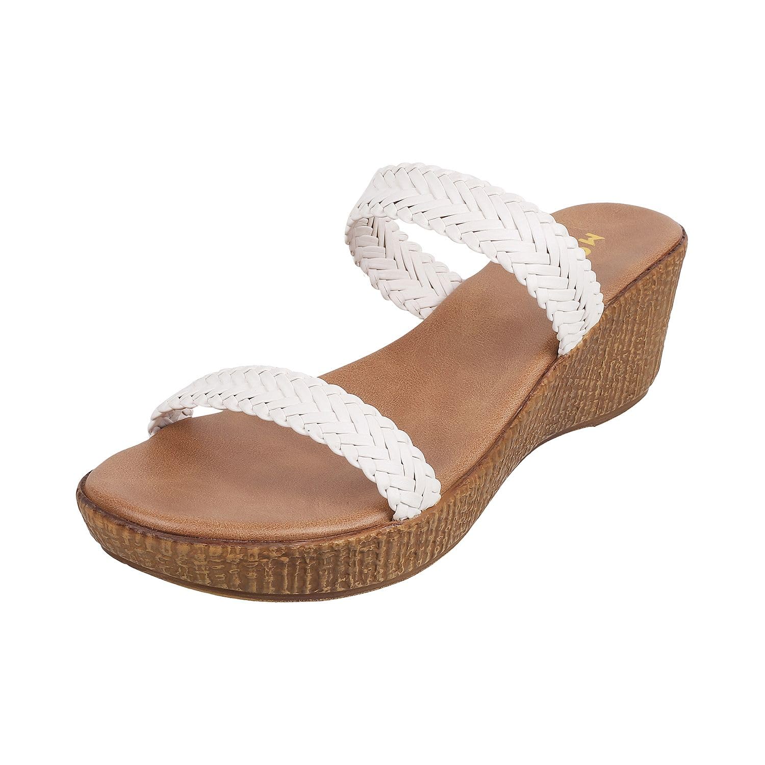 Mochi Women White Synthetic Leather Wedge Heel Fashion Sandal UK/7 EU/40 (34-118) (B0CTR26L7H) Amazon Price History, Amazon Price Tracker