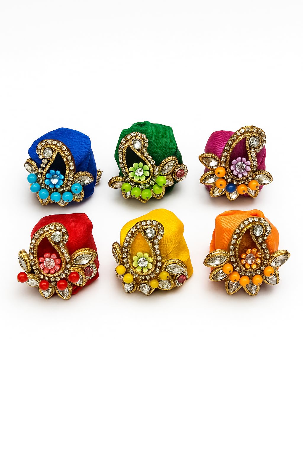 Elegance Era Laddu Gopal Pagdi/Mukut Set (Pack of 6) (Ladoo Gopal Accessories) Flower Shringar Accessories for Krishna ji/MATA Rani/Ladoo Gopal (4 no)-image-10