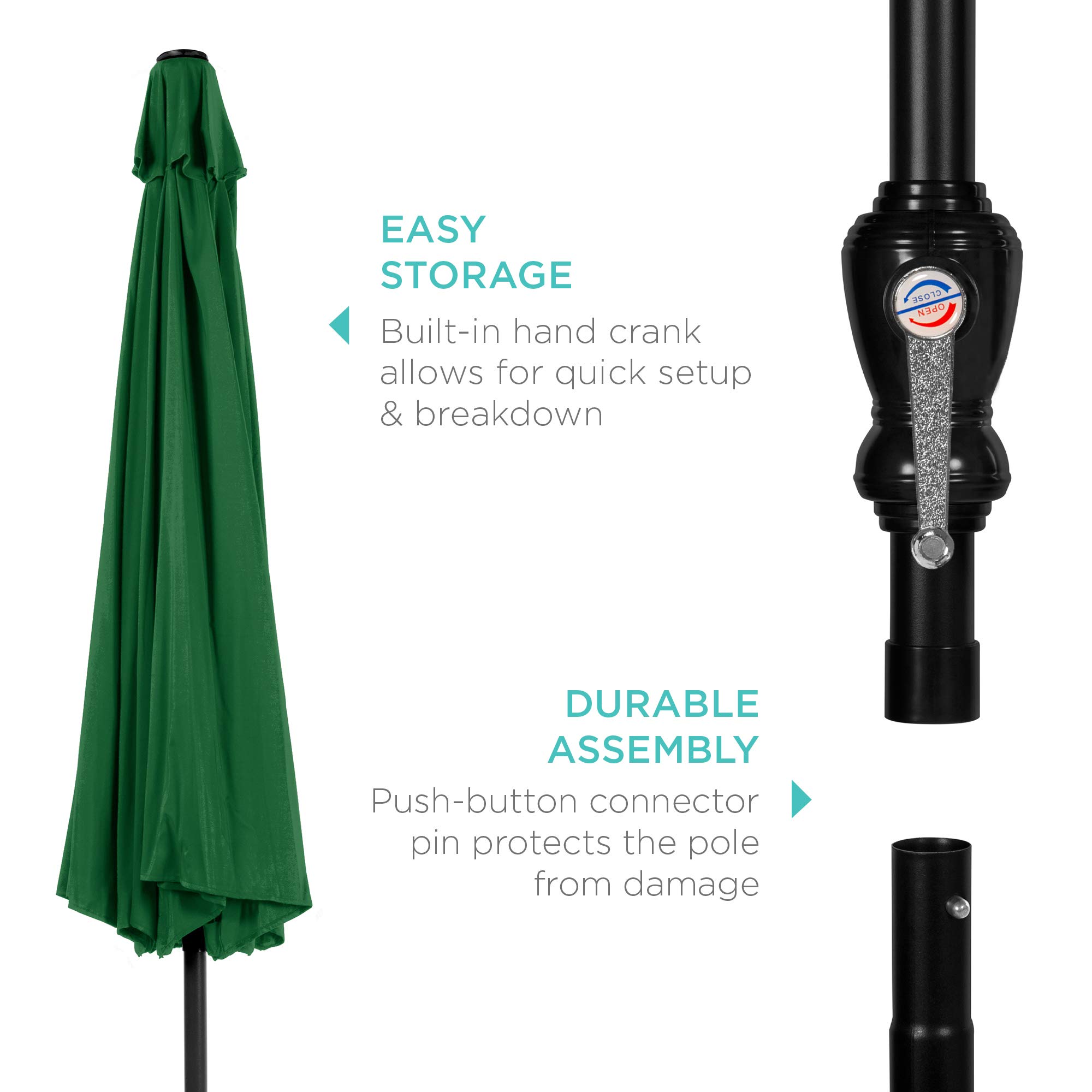 10 foot patio umbrella led 10 ft Patio Umbrella for Table, Outdoor Sun Umbrella with 32 LED Solar RGD Essentials Market