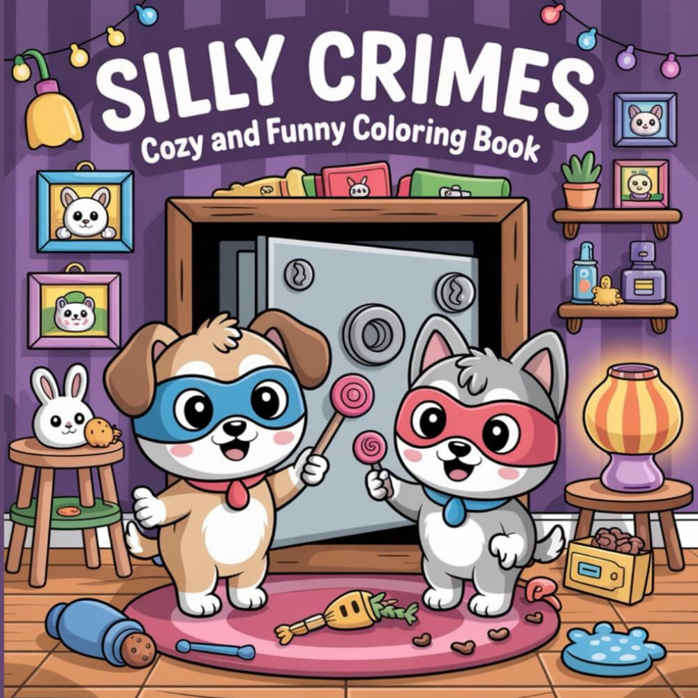 SILLY CRIMES COZY AND FUNNY COLORING BOOK: A Collection of Goofy Crime Scenes for Stress-Free Coloring Fun