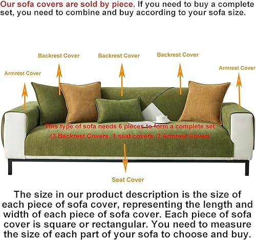 Miniatura 5 de Funda de sofá divertida, funda de sofá antideslizante, tela de felpilla en espiga protectora para muebles, funda de sofá tejida a mano