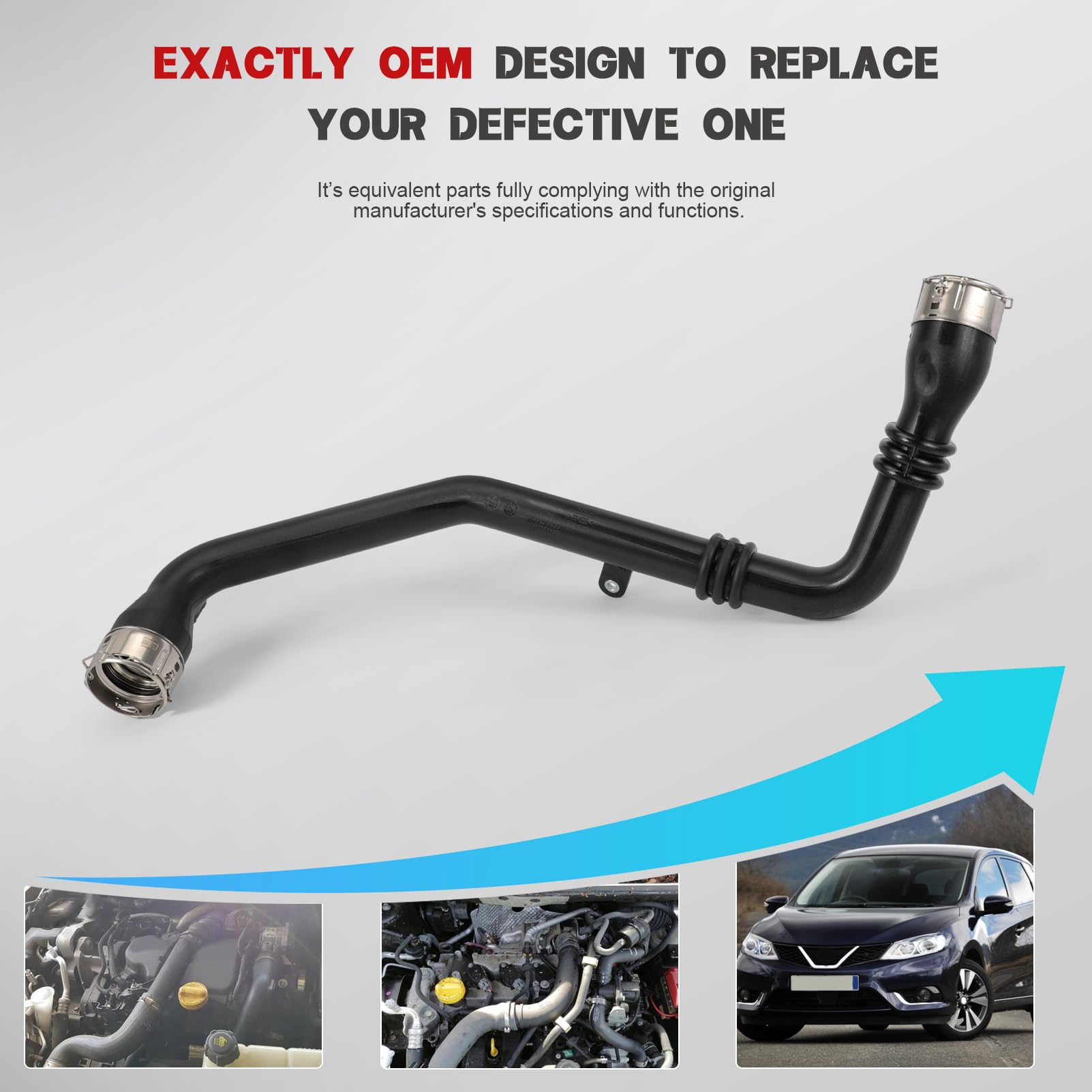 KASturbo Manguera turbo de aire de carga para Nissan NV200 Evalia 1.5 dCi de repuesto para 144601KB2D