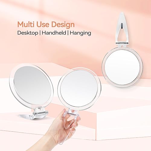 Miniatura 7 de B Beauty Planet Espejo de mano 25X, espejo de aumento con mango y pinzas, espejo de maquillaje portátil con aumento, espejo pequeño portátil, espejo