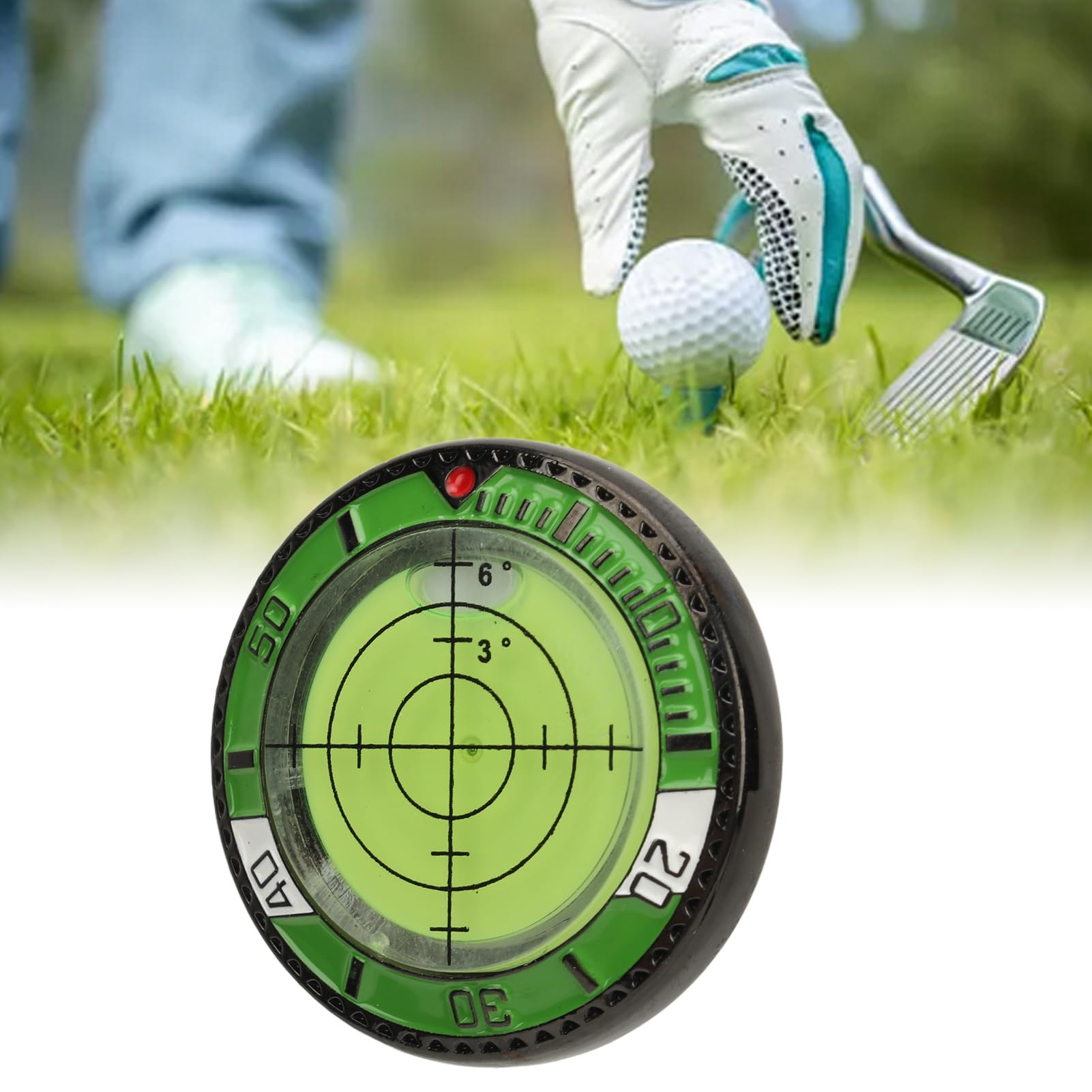 Golf Green Reader Dual Side Putting Aid Ball Marker con Nivel de Burbuja Accesorio Portátil Preciso para Burbuja Horizontal de Alta Precisión, Accesorios Putt Tool Hat Clip