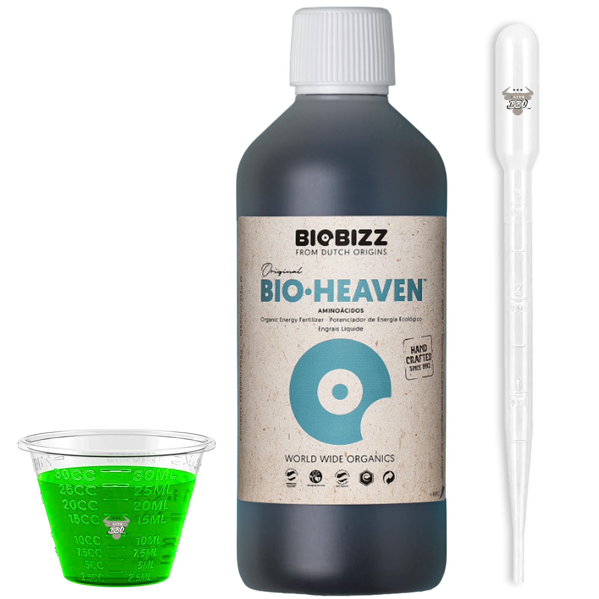 Biobizz Heaven 1L mit Pipette und Messbecher – organischer Pflanzenbooster für maximale Nährstoffaufnahme Blumendünger flüssig