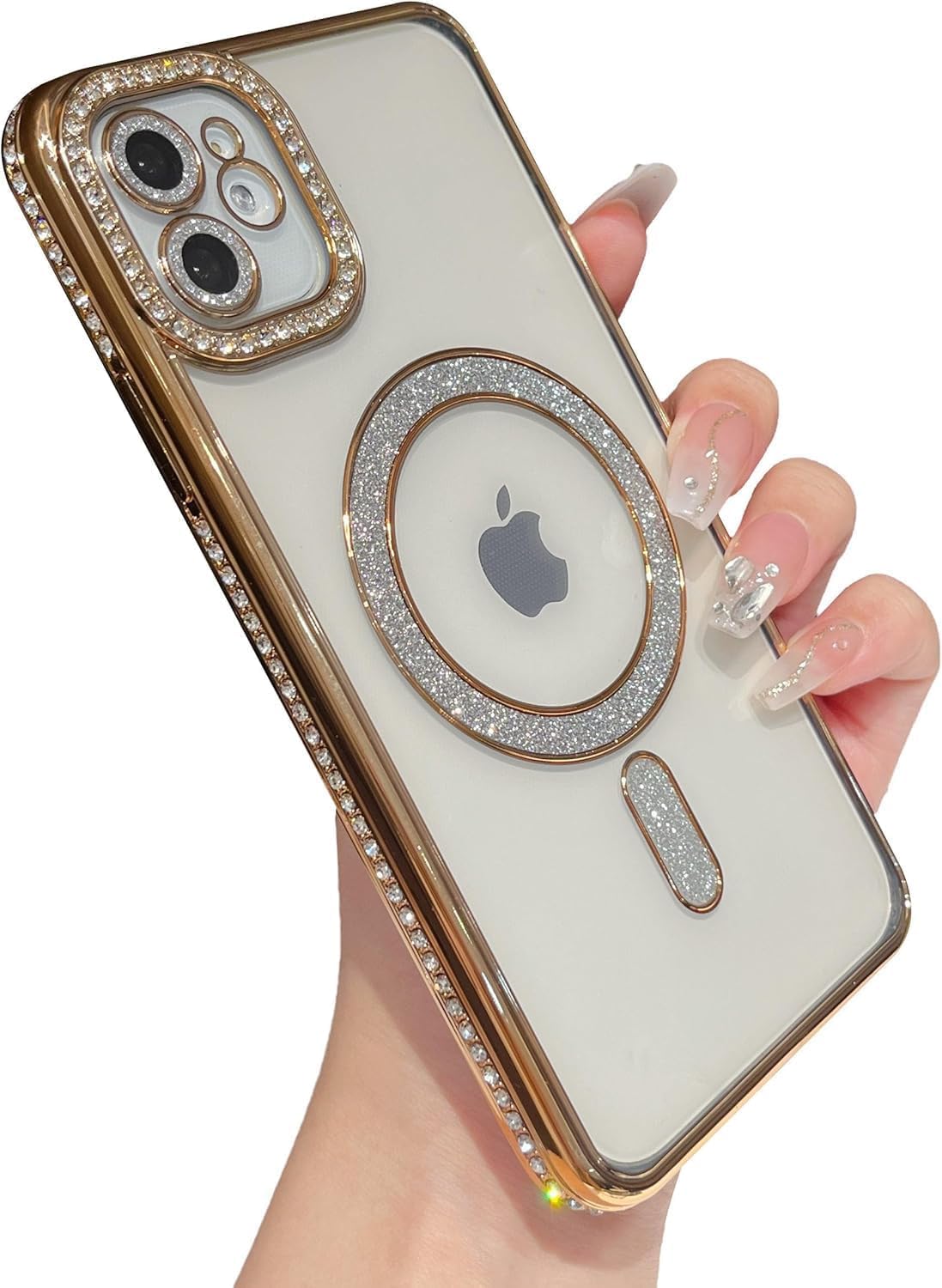 Soomio Clear Magnetic Diamond Glitter Case for iPhone 16 Plus Case with Full Camera Protection Rhinestone Luxury Plating Bling Transparent Shockproof for Magsaf Women Girls Cute Cover (Gold) (B0DHHBKRFS) Amazon Price History, Amazon Price Tracker