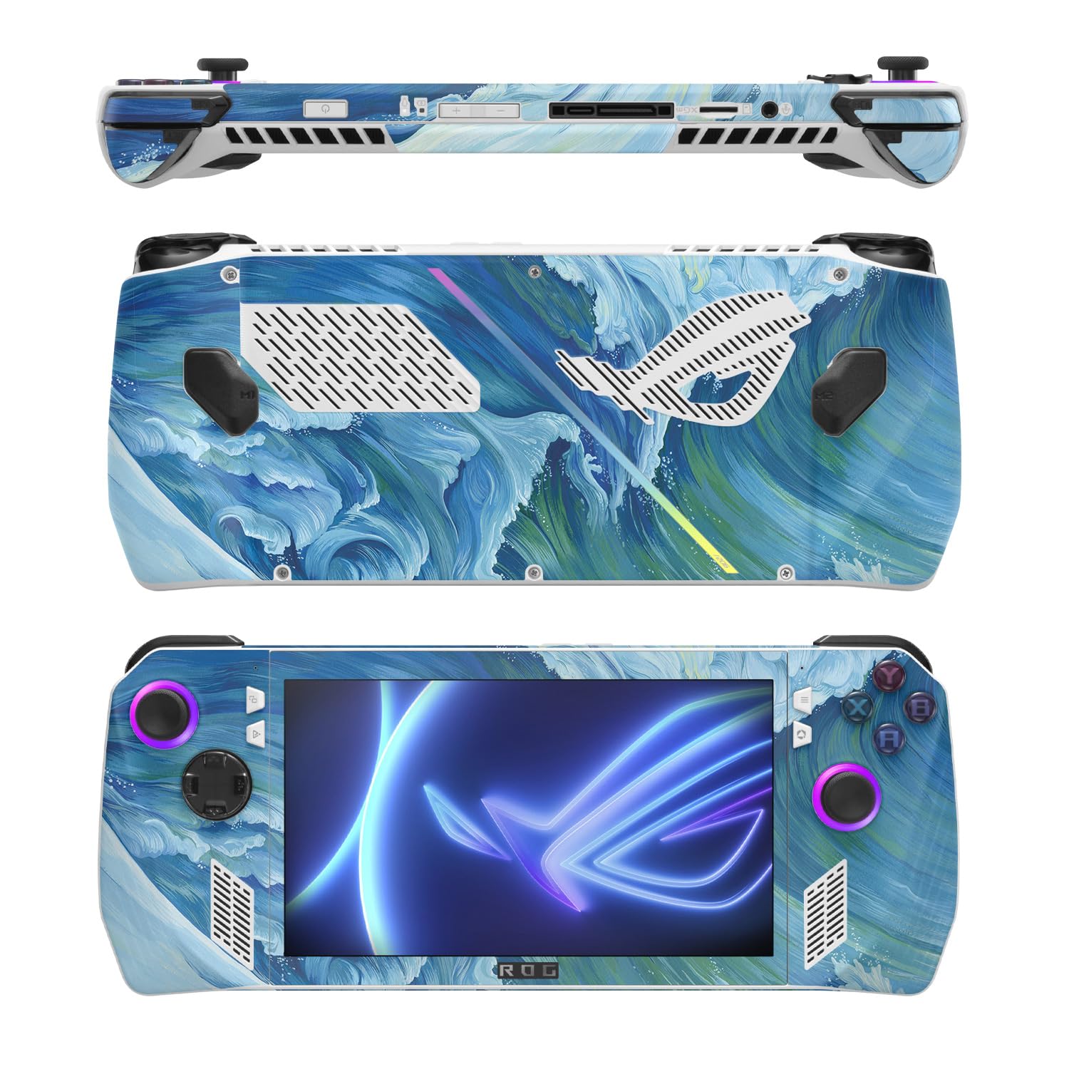 MightySkins Skin Compatible with Asus ROG Ally - Perfect Wave | Protective, Durable, and Unique Vinyl Decal wrap Cover | Easy to Apply, Remove, and Change Styles