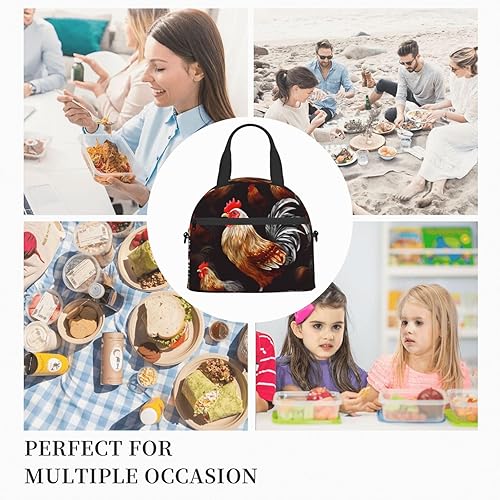 Miniatura 9 de Shine Rooster - Lonchera térmica para mujeres y hombres, reutilizable, a prueba de fugas, bolsa de almuerzo refrigerante, portátil, para viajes,