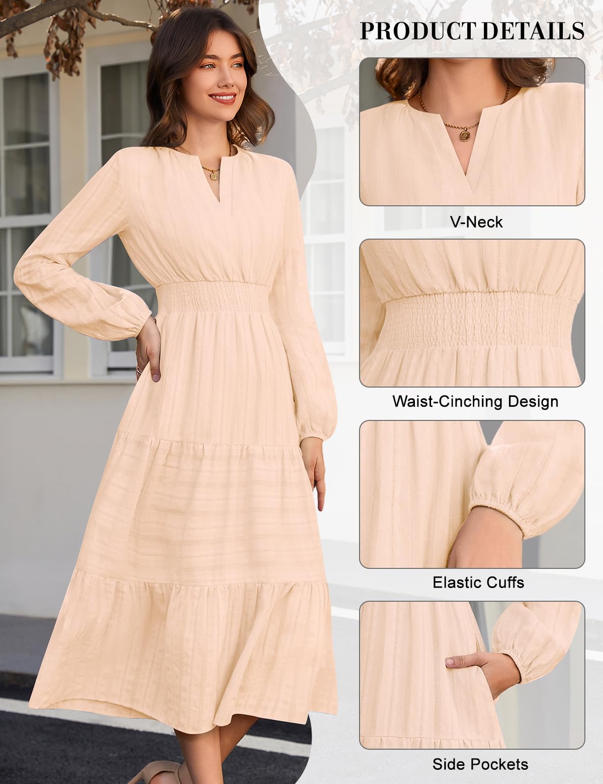heekpek Vestidos Mujer Elegante de Casual Fiesta Largo