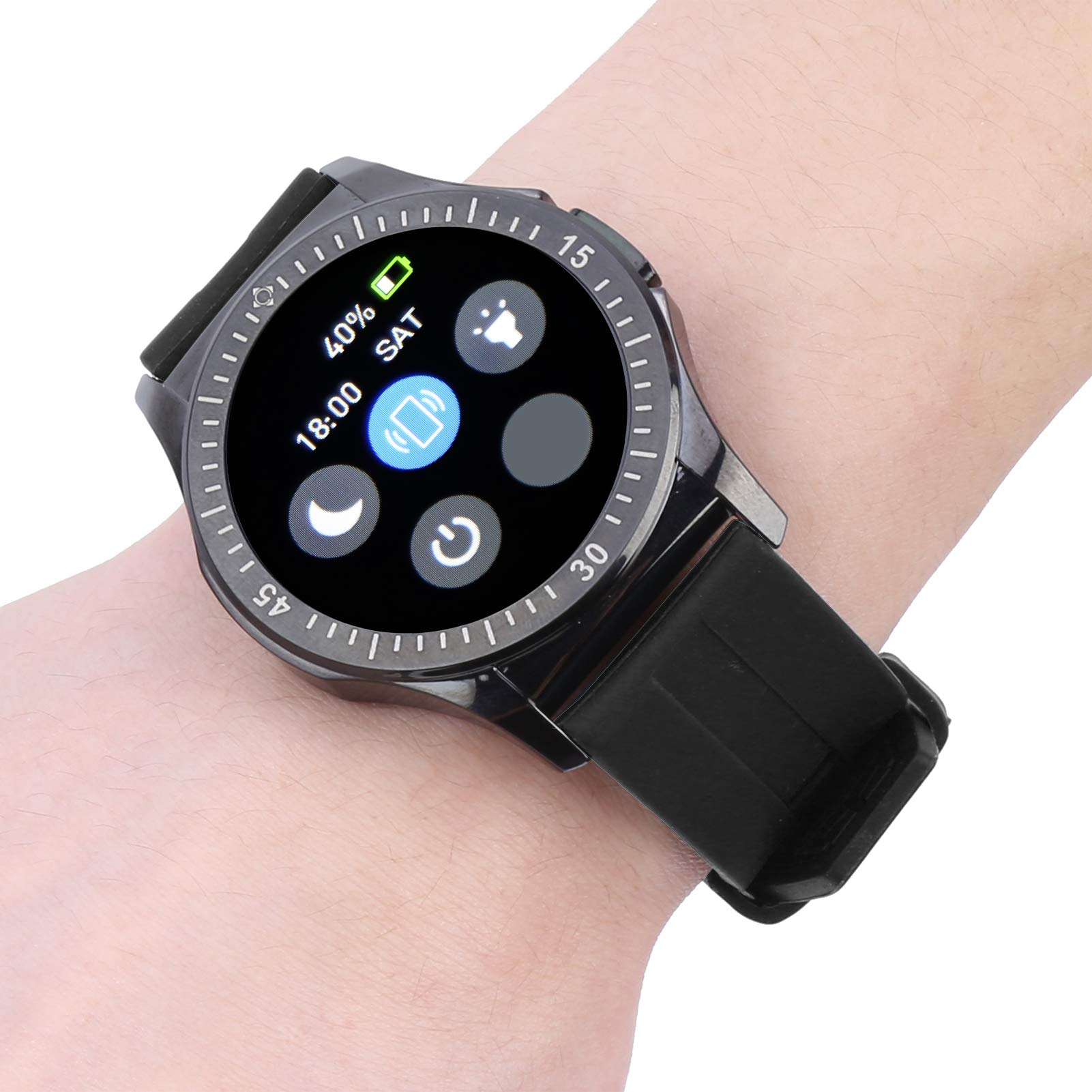 RiToEasysports G6 Sport-Smartwatch, Vakuumbeschichtete Zinklegierung, Körperüberwachung, Fitness-Tracking, Touchscreen-Uhr Zum Laufen, Gehen, Schwimmen (Black)