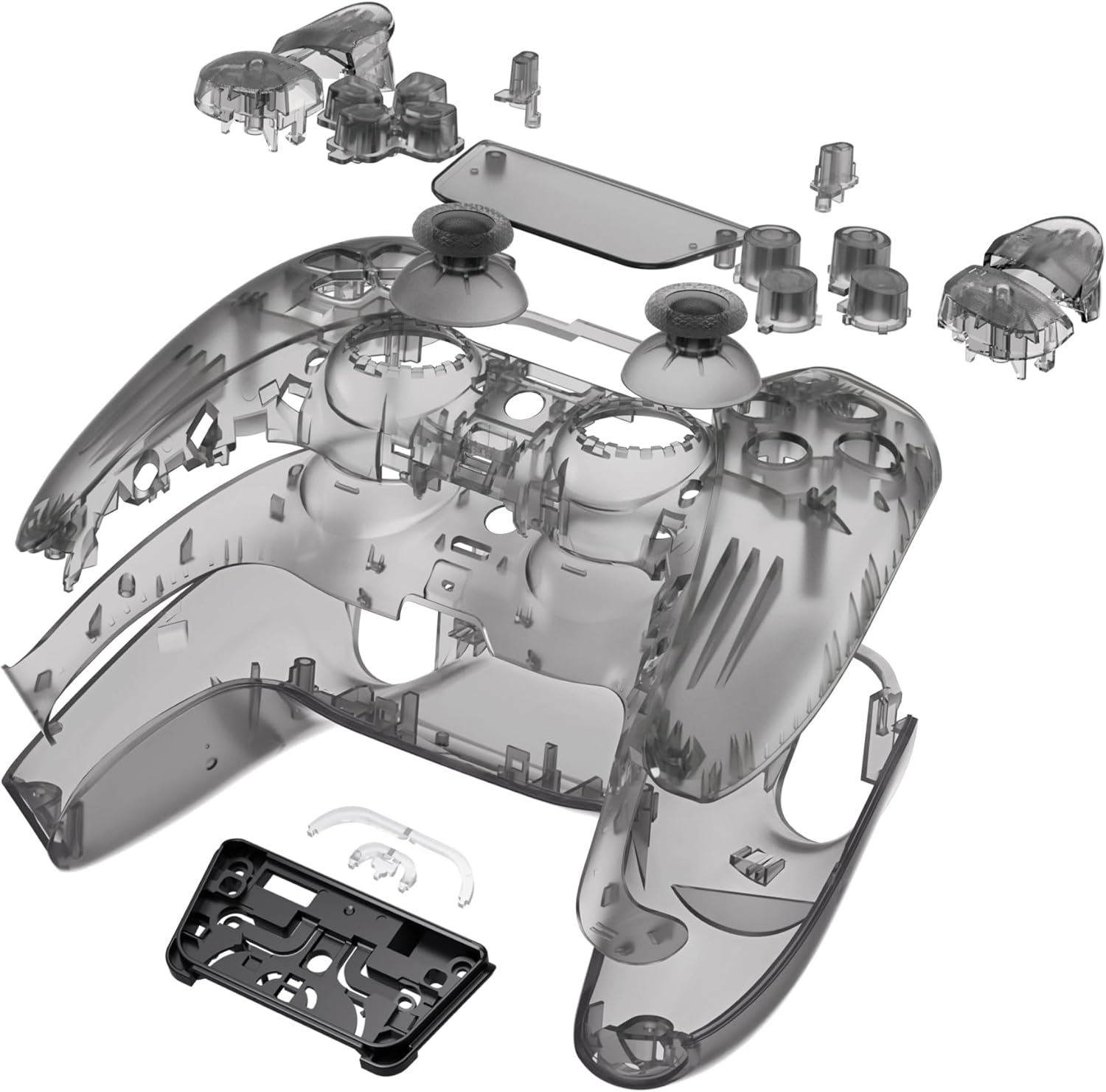 eXtremeRate Full Set Shell with Buttons Touchpad Cover, Clear Black Custom Replacement Decorative Trim Shell Front Back Plates Compatible with p s 5 Controller BDM-030 BDM-040 BDM-050 - Image 3