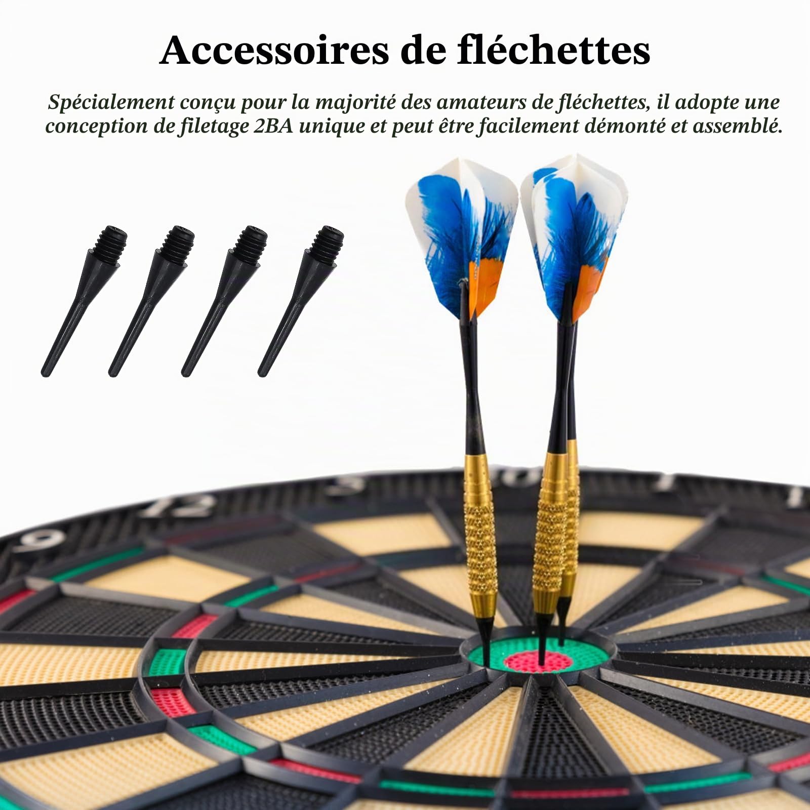 200 Pièces Pointe Plastique pour Flechette Noir Fléchettes Pointe Plastique Flechettes pour Cible Electronique Embout Flechette Pointe Plastique pour Amateurs Fléchettes
