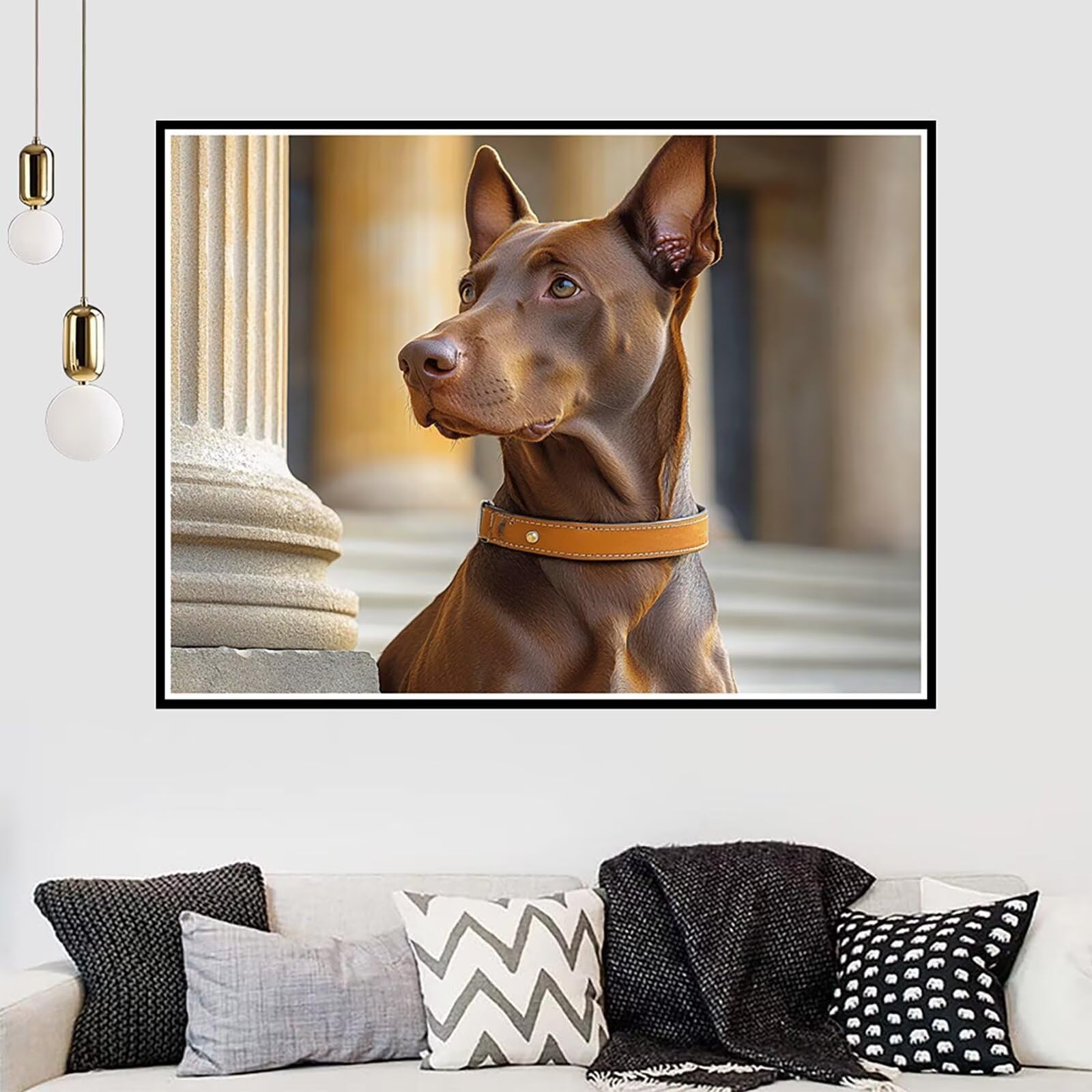 Diament Malarstwo Pies, Diamentowe Malarstwo Zwierzę Diament Malarstwo Dorosły Duży Format 130 x 100 cm, 5D DIY Diamentowy haft Ścieg krzyżykowy Kreatywny wypoczynek Dorośli do dekoracji domu