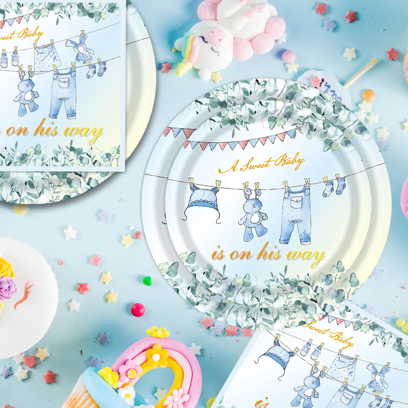 LDFDRT Partyteller & Servietten Set - Buntes Einweggeschirr Für Geburtstag, Gartenparty & Hochzeit