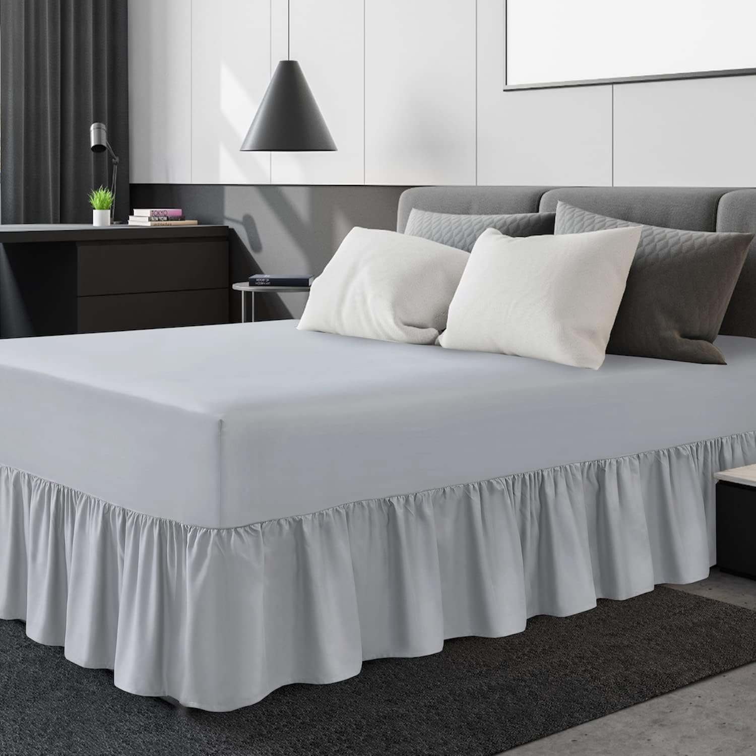 Linen Home Extra Deep Frilled Fitted Valance Sheet Single Bed Skirt