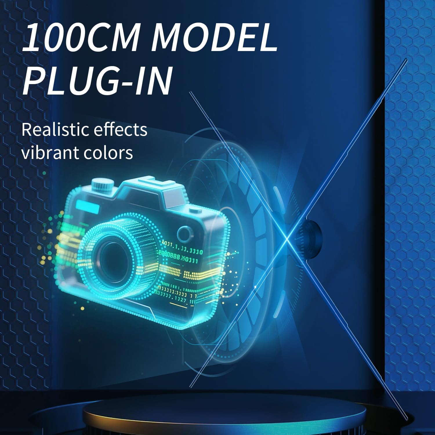 4-Blade 3D Hologram Fan Display,80cm (31.5")HD LED Spinning Projector, WiFi APP Control, 3D Advertising Holographic Display for Store, Exhibition, and Home Decor