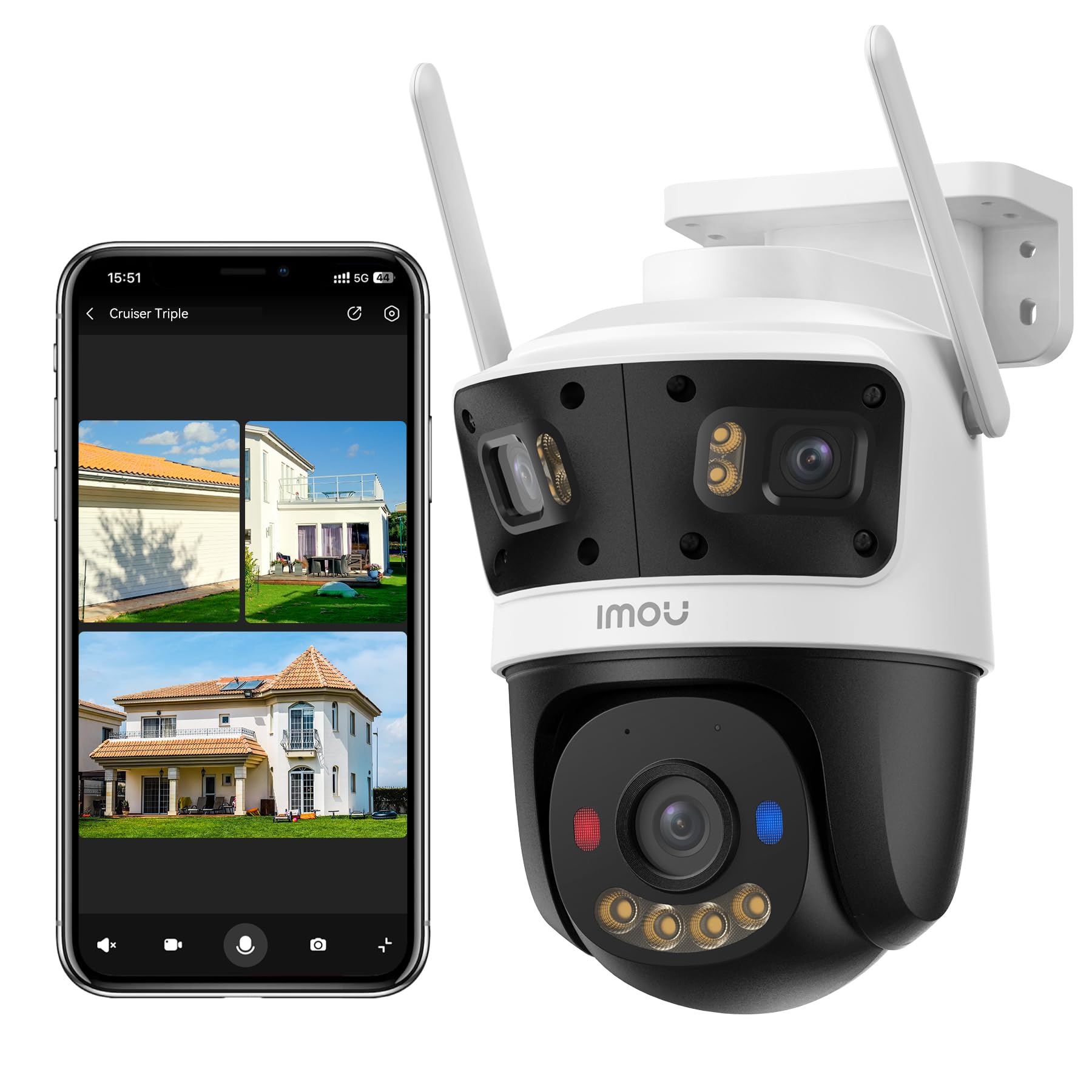 Imou Cruiser Triple 11MP Cámara de Seguridad, Exteriores, Tres Lentes