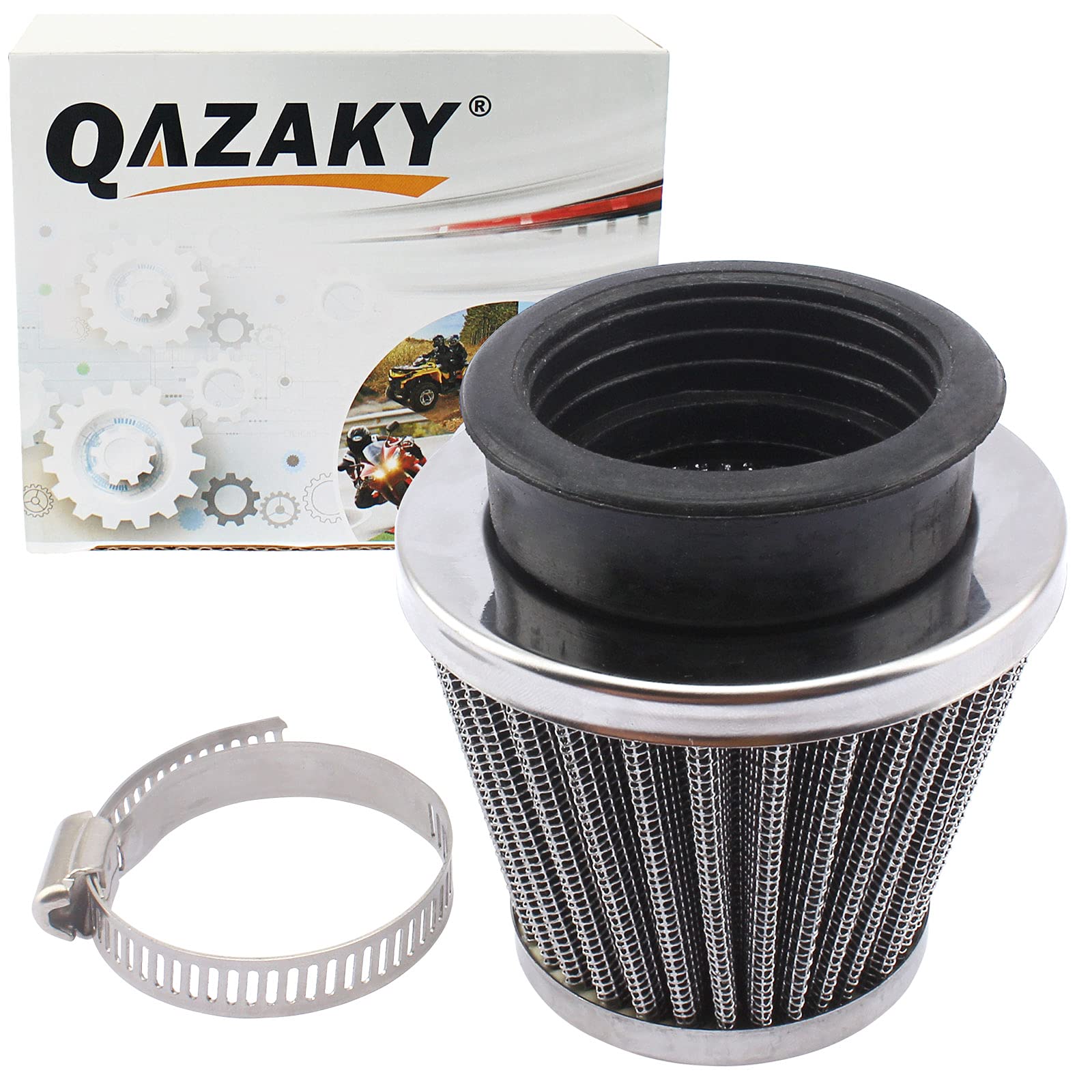 Universal 48mm 49mm 50mm Filter Cleaner Compatible with 50cc-90cc 110cc 125cc 140cc 150cc 200cc 250cc GY6 Motorcycle ATV Scooter Quad Go Kart Moped Pit Dirt Racing Bike Suzuki Baja 1.97inch