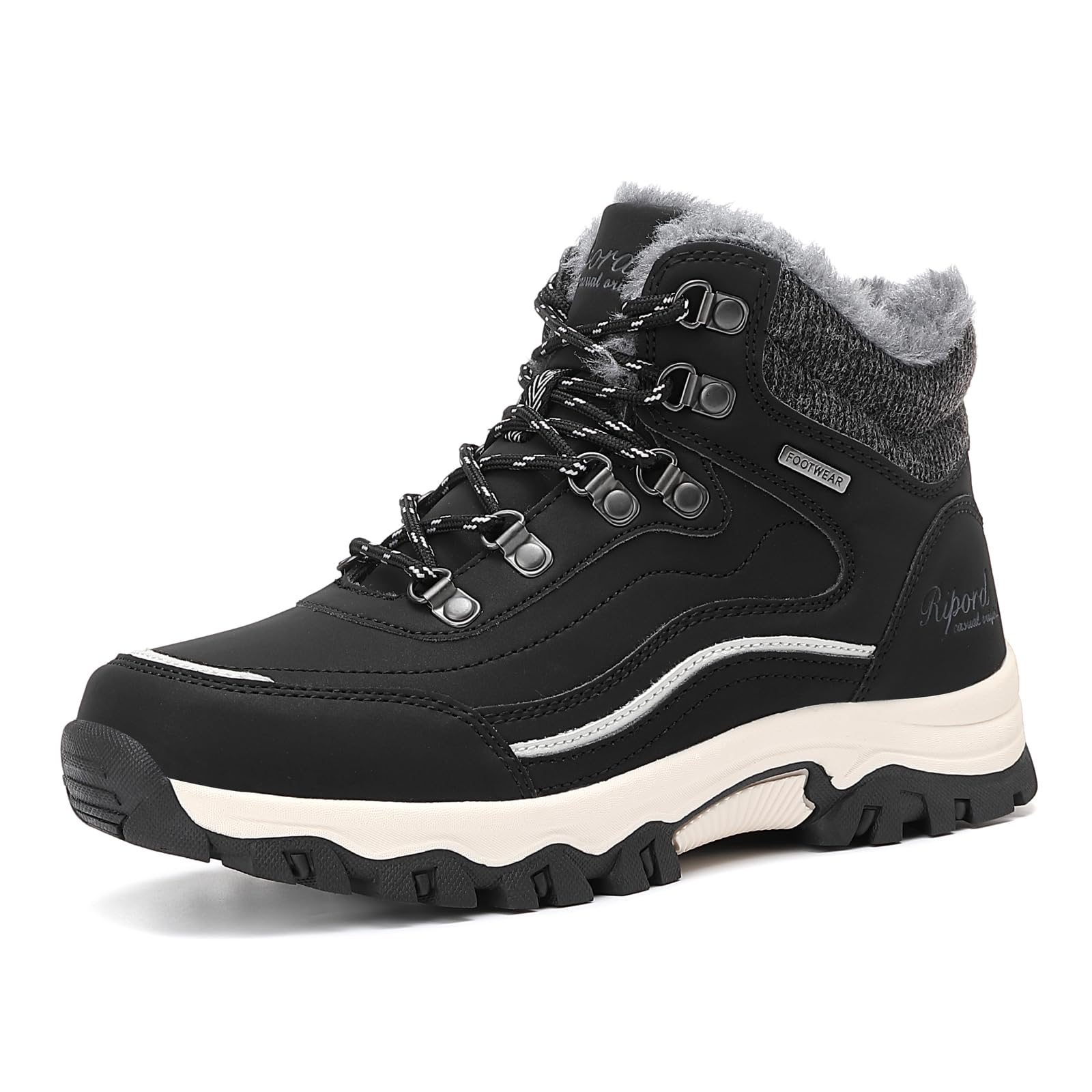 Bottes de Neige Femme Hiver Bottines Fourrées de Randonnée Boots 36-41 | Bottes d'hiver unisexes imperméables avec doublure en fourrure chaude pour le travail en plein air et les voyages