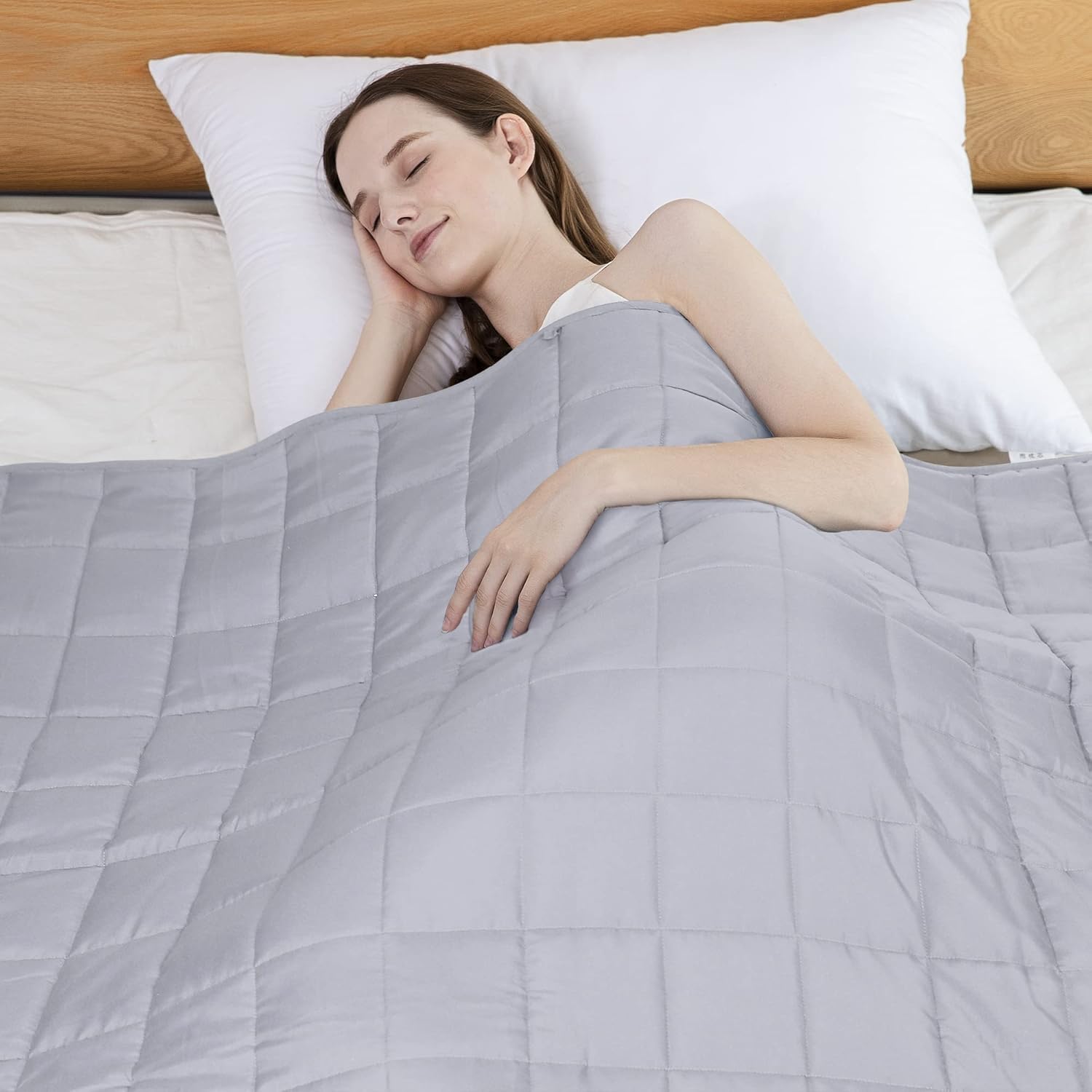 G&Monday Weighted Blanket (60" x 80" 20lbs, Light Gray), Weighted