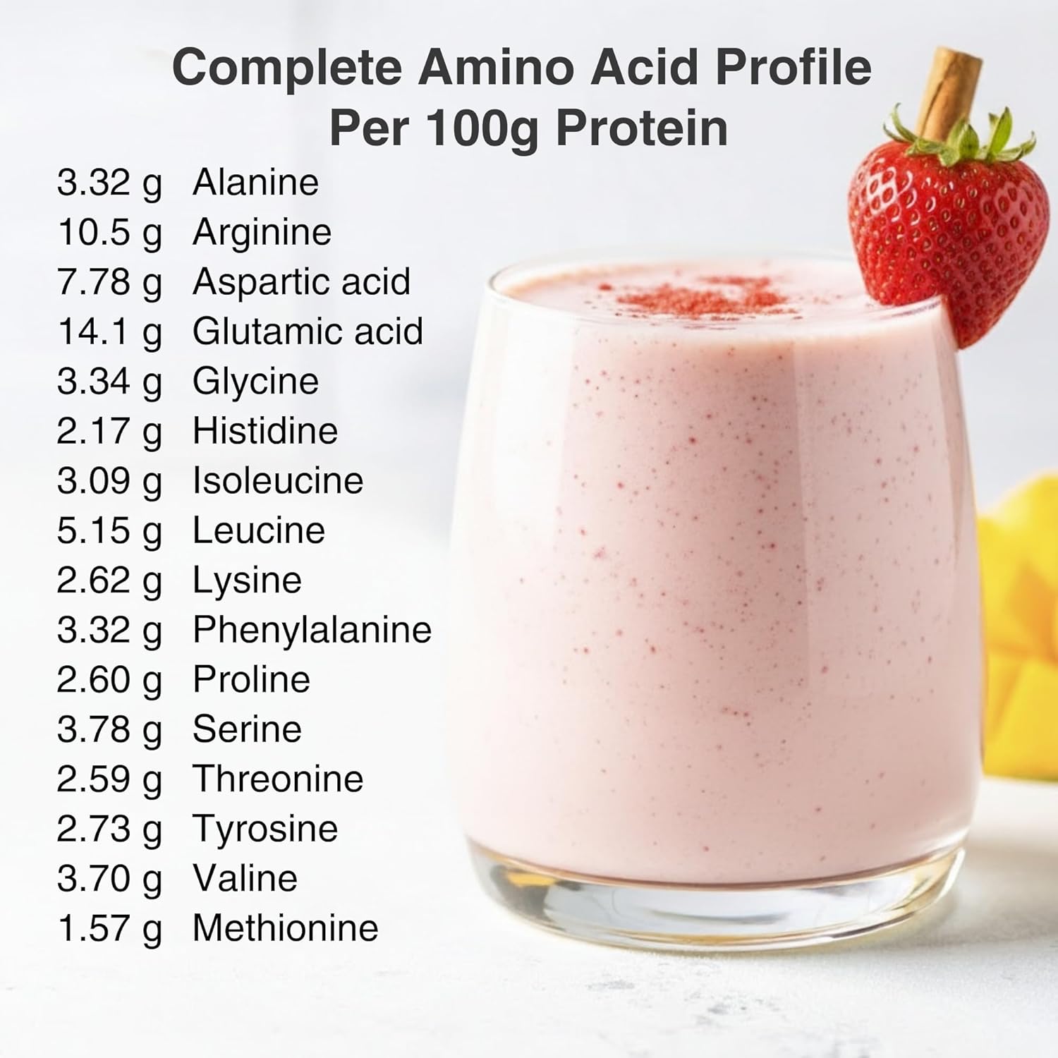 Organic Plant Based Protein Powder - 100% Hemp Protein Vegan Shake Mix - Lactose, Dairy & Gluten Free, Clean Natural Strawberry (20 Servings) - Image 6