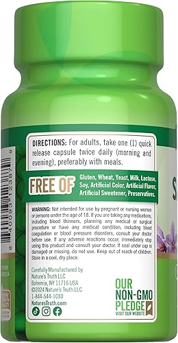 Miniatura 7 de Nature's Truth Cápsulas de extracto de azafrán  60 unidades  Extracto concentrado  Suplemento sin OMG y sin gluten